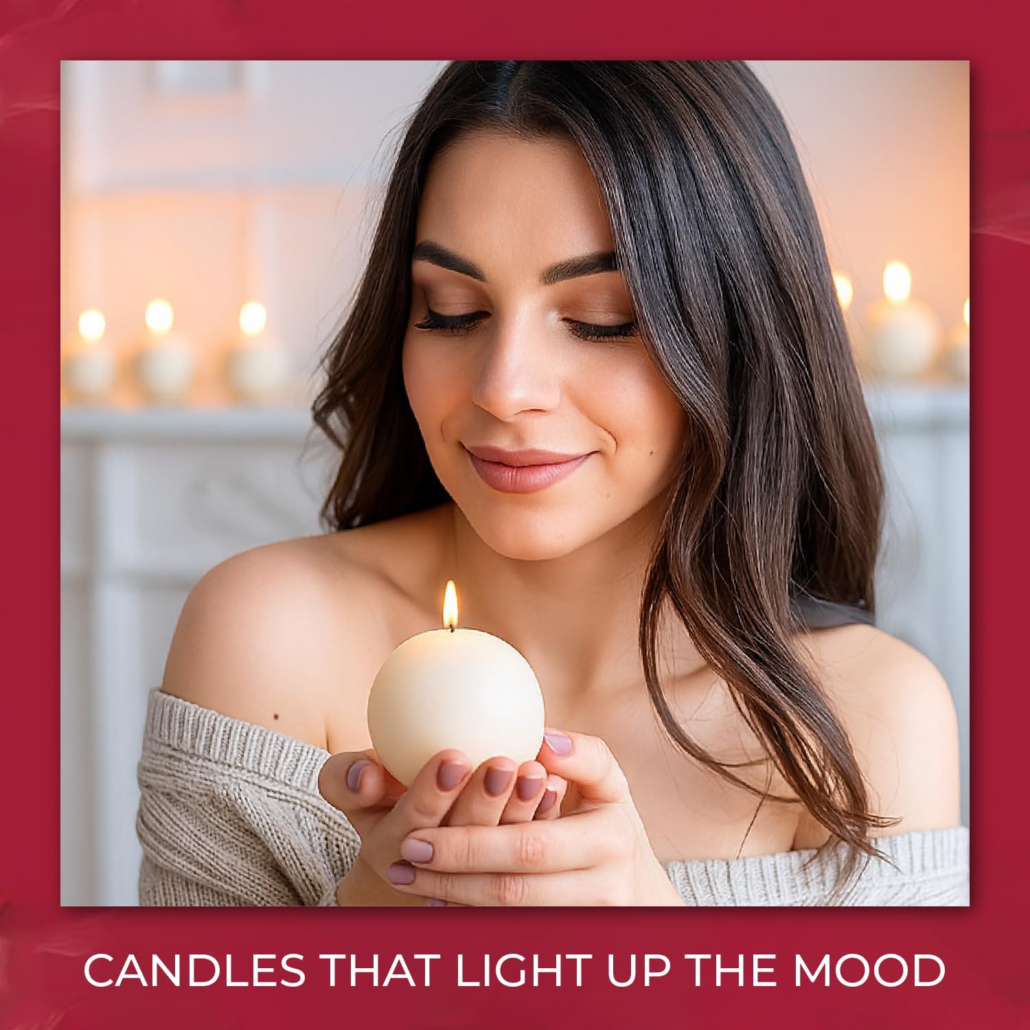 Biedermann Sons 8-Hour Long Burning Unscented Round Ball Candles Set of 4