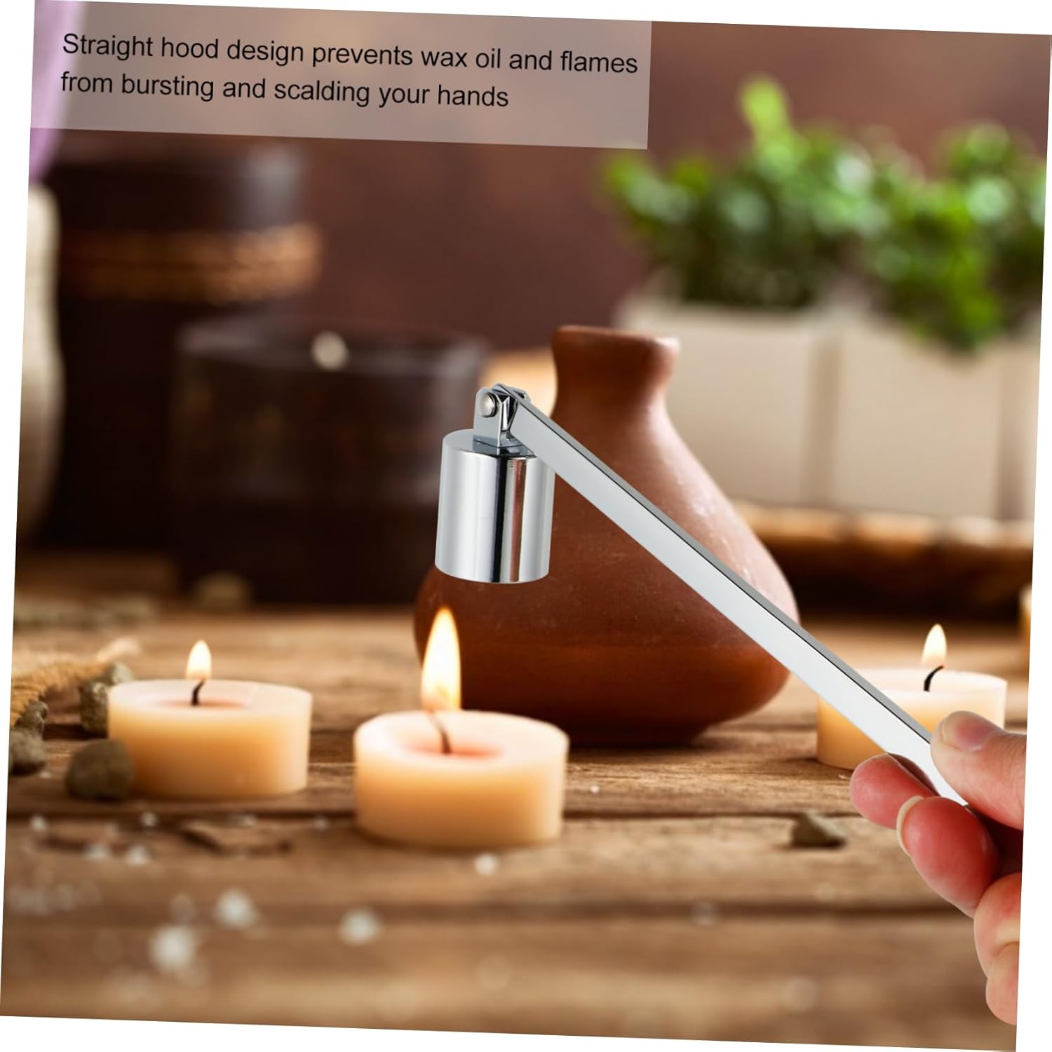 Stainless Steel Candle Snuffer with Long Handle 1