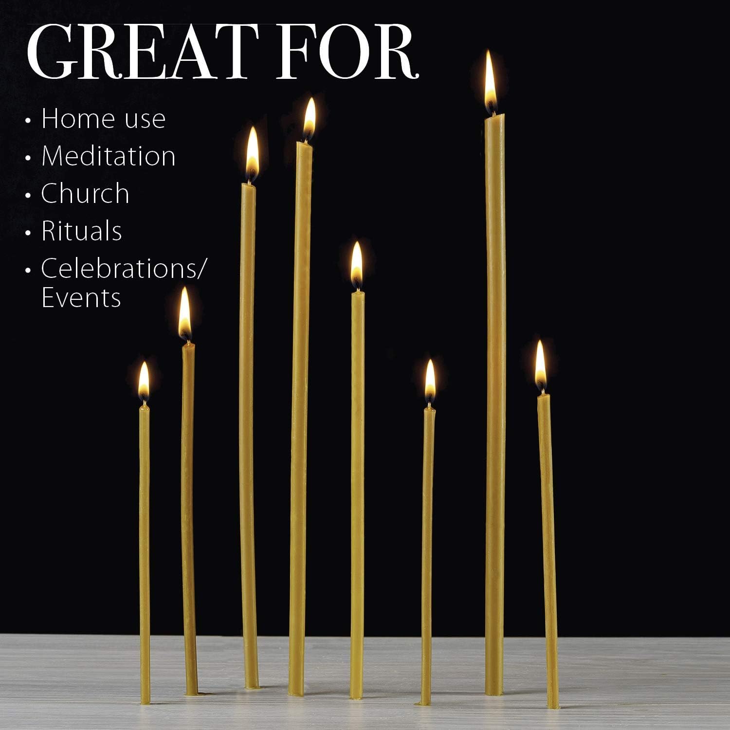 Danilovo Pure Beeswax Candles - Honey Scented Drip Free Smokeless Pack of 100