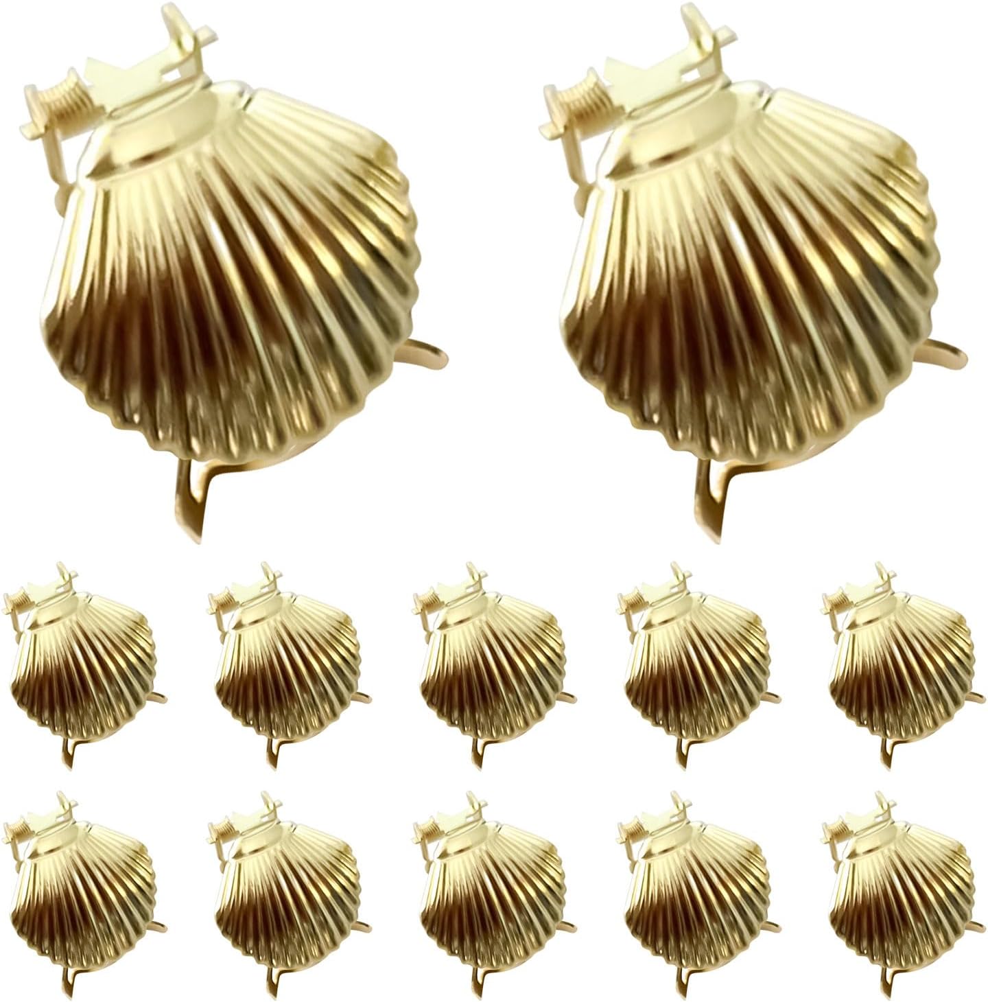 12Pcs Automatic Candle Snuffer Kit with Gold Scallop Design