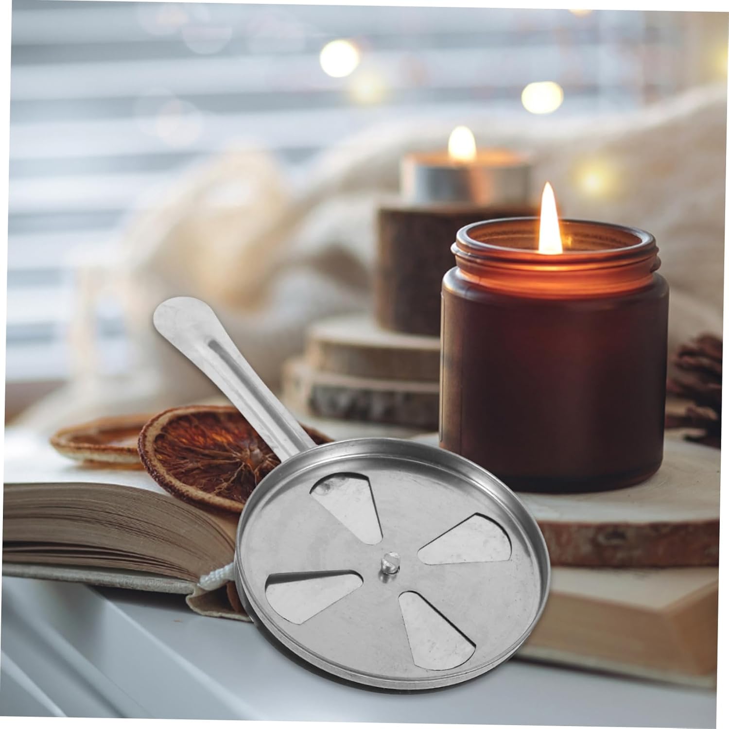 Stainless Steel Candle Snuffer with Flame Regulator Cap