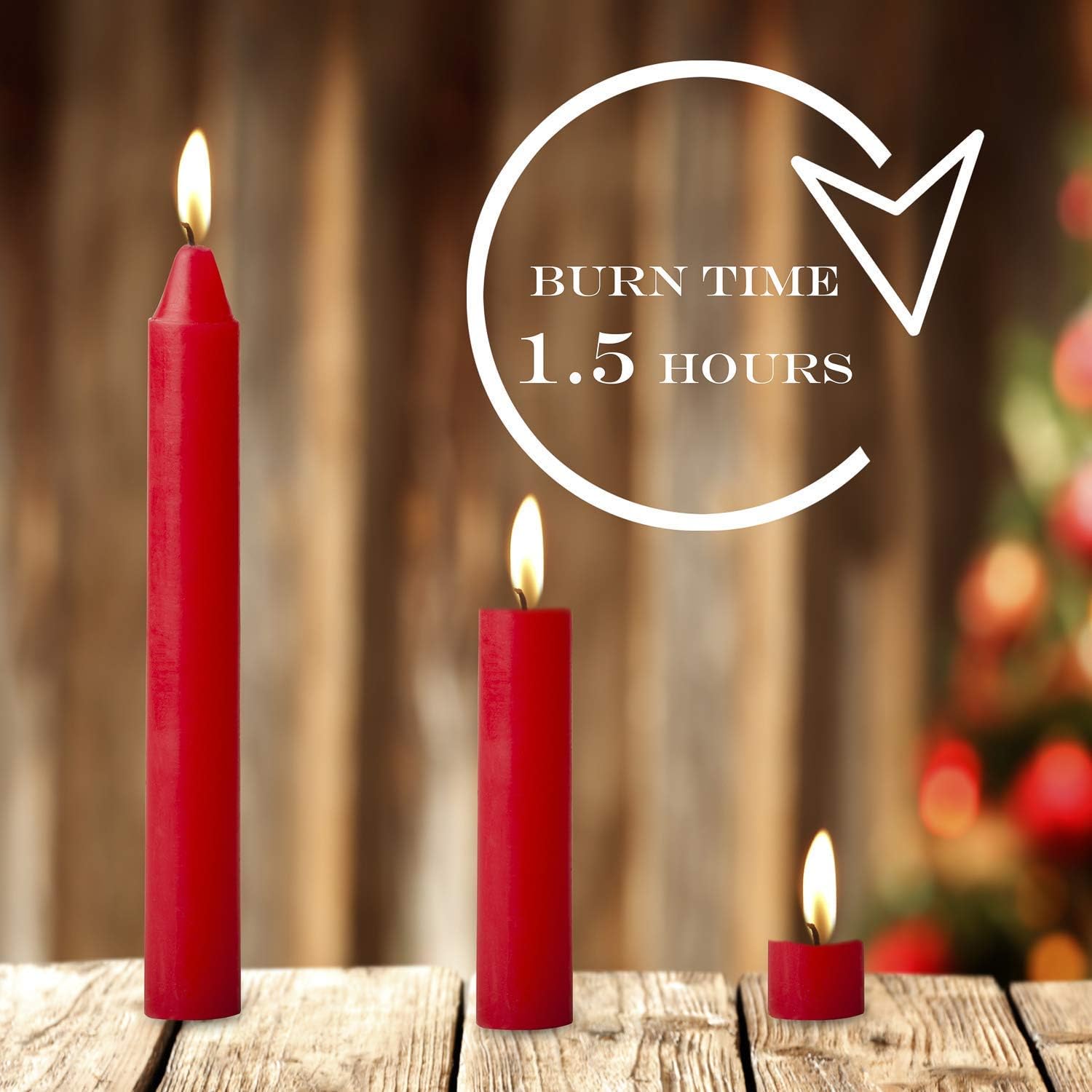 100 pcs Bulk Red Taper Candles for Christmas Decor