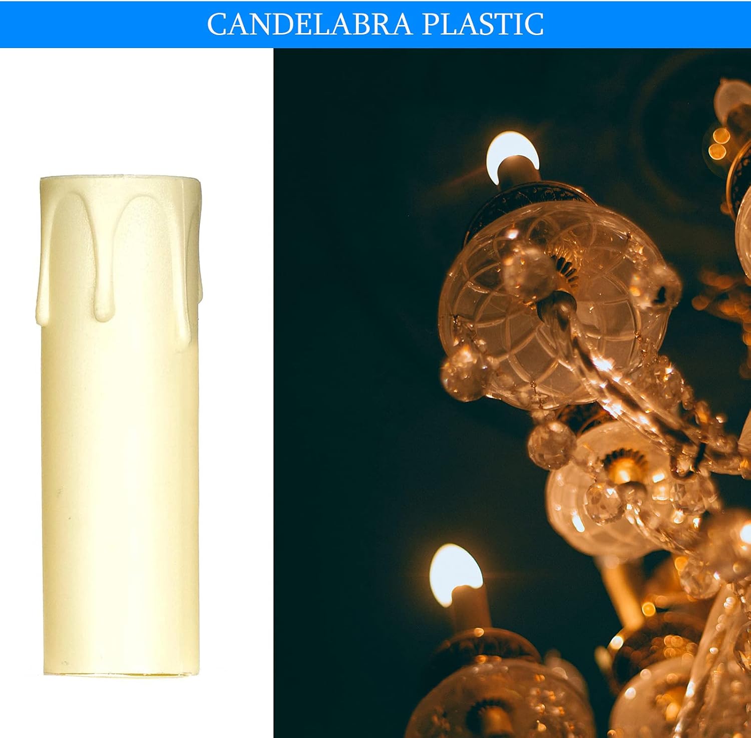 Ciata 12 Pack Ivory Plastic Drip Candle Covers 2 Inch