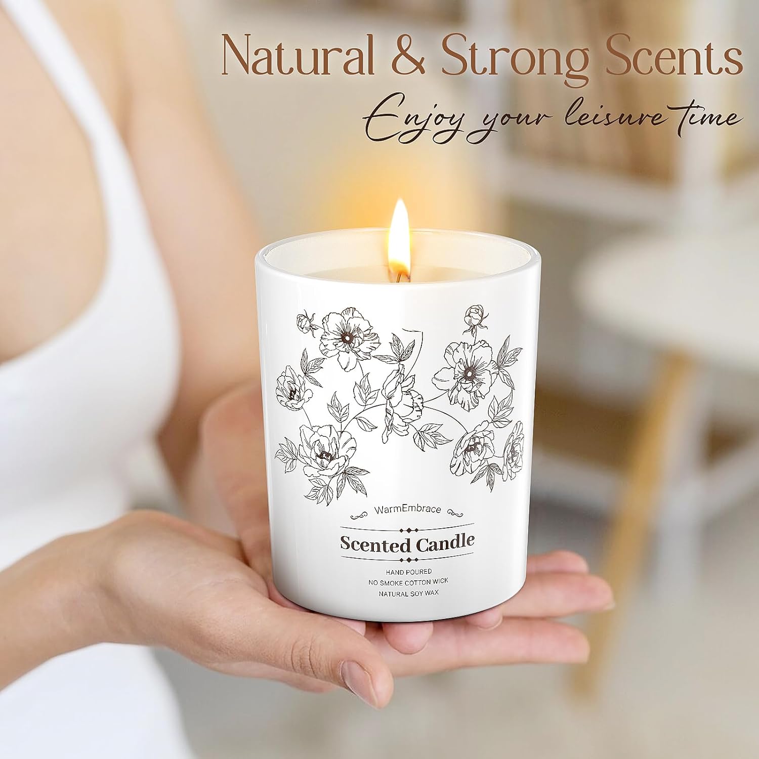Vanilla Coconut Jar Candle 8 Oz Long Lasting 60 Hours
