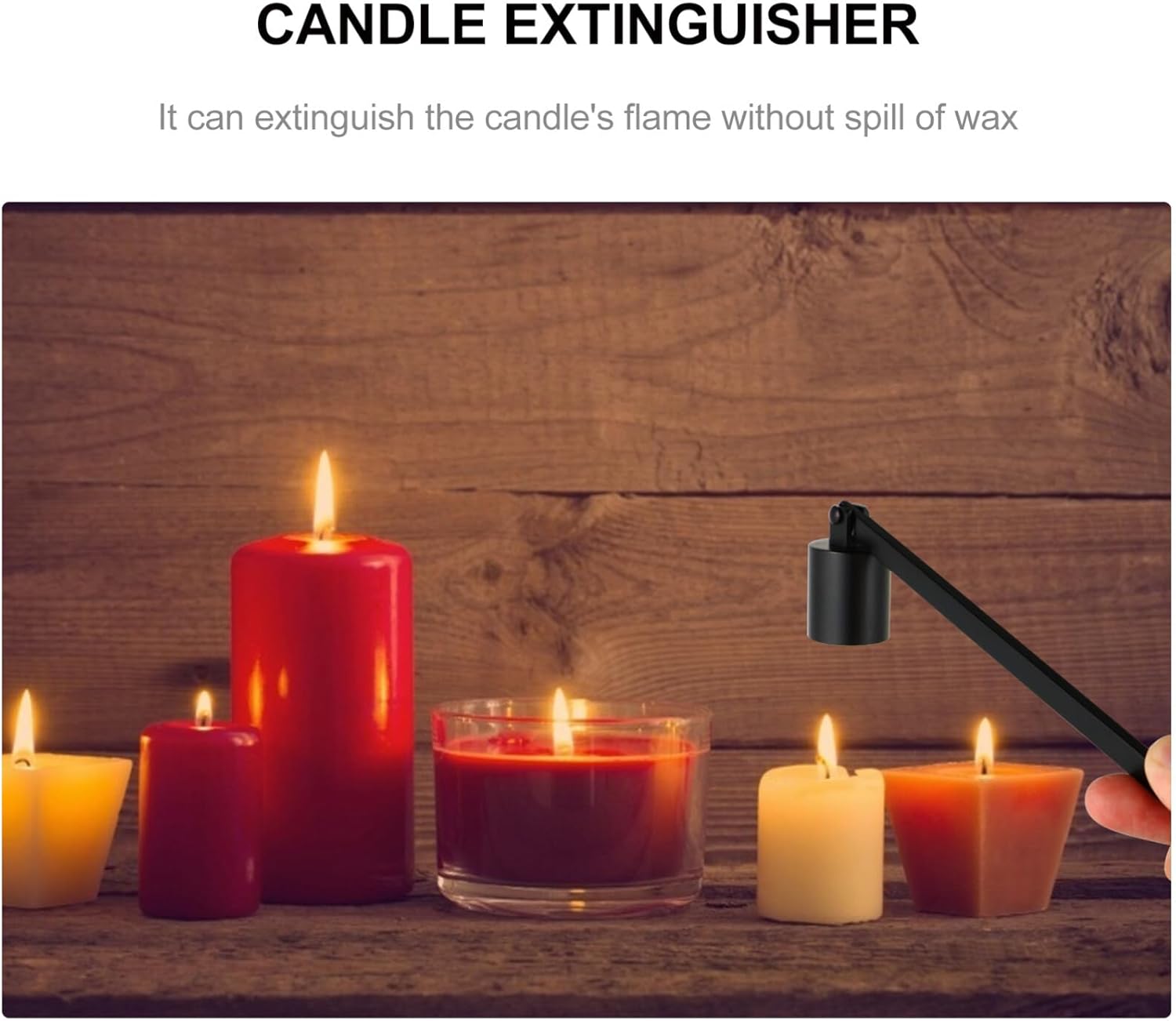 Cabilock Long Candle Snuffer with Stainless Steel Handle