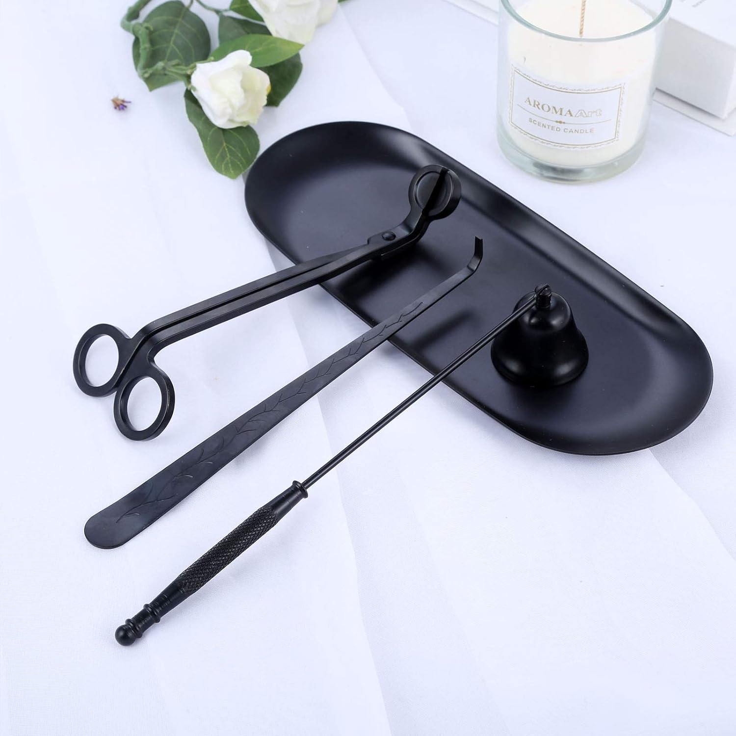 MUXSAM 4 in 1 Candle Accessory Set Black