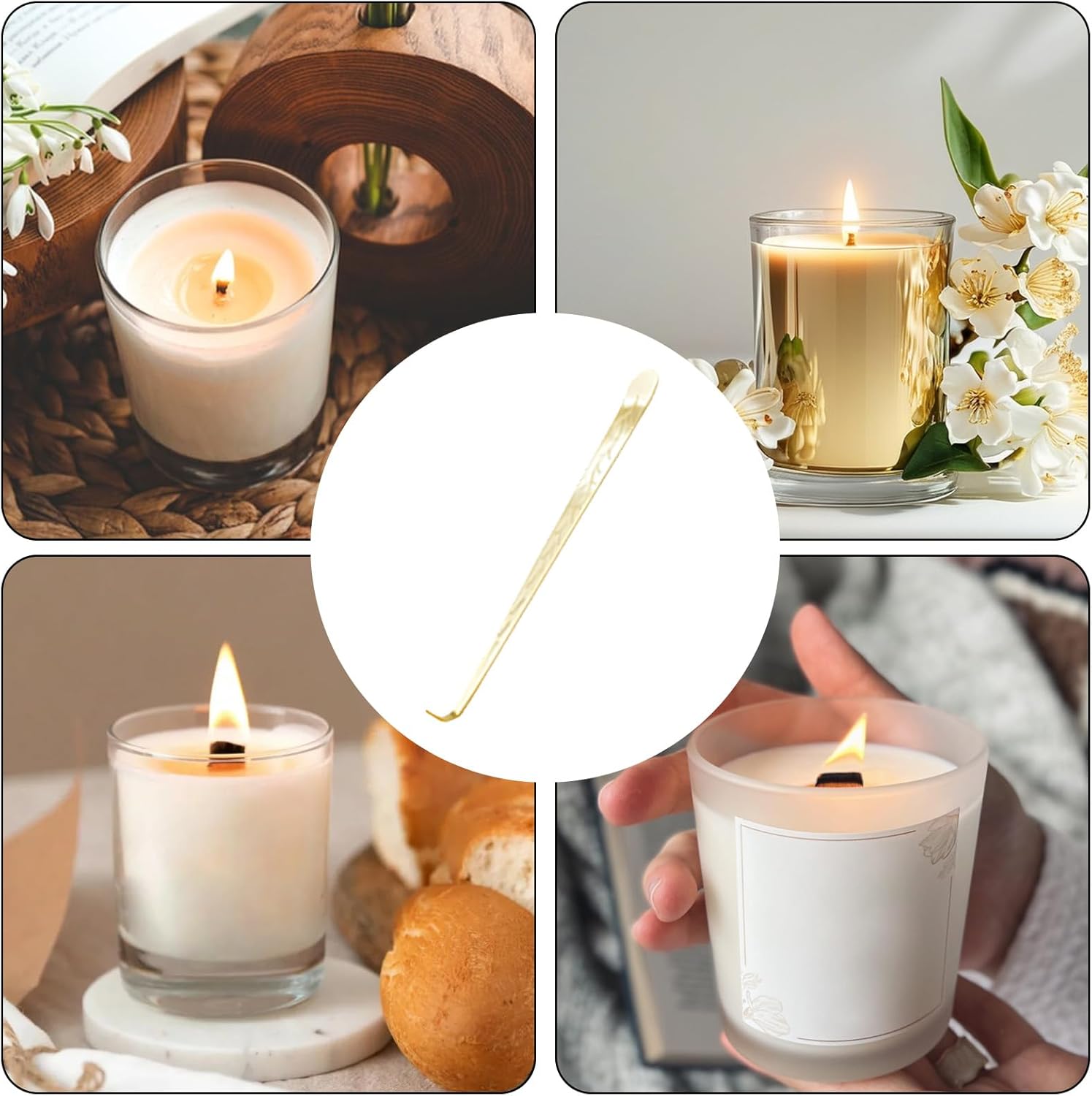 2 Pack Candle Accessories Set - Snuffer and Wick Trimmer