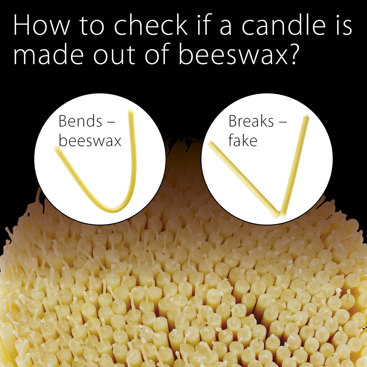 Danilovo Honey-Scented Beeswax Taper Candles - 100PCS 63 Inch White Drip Free