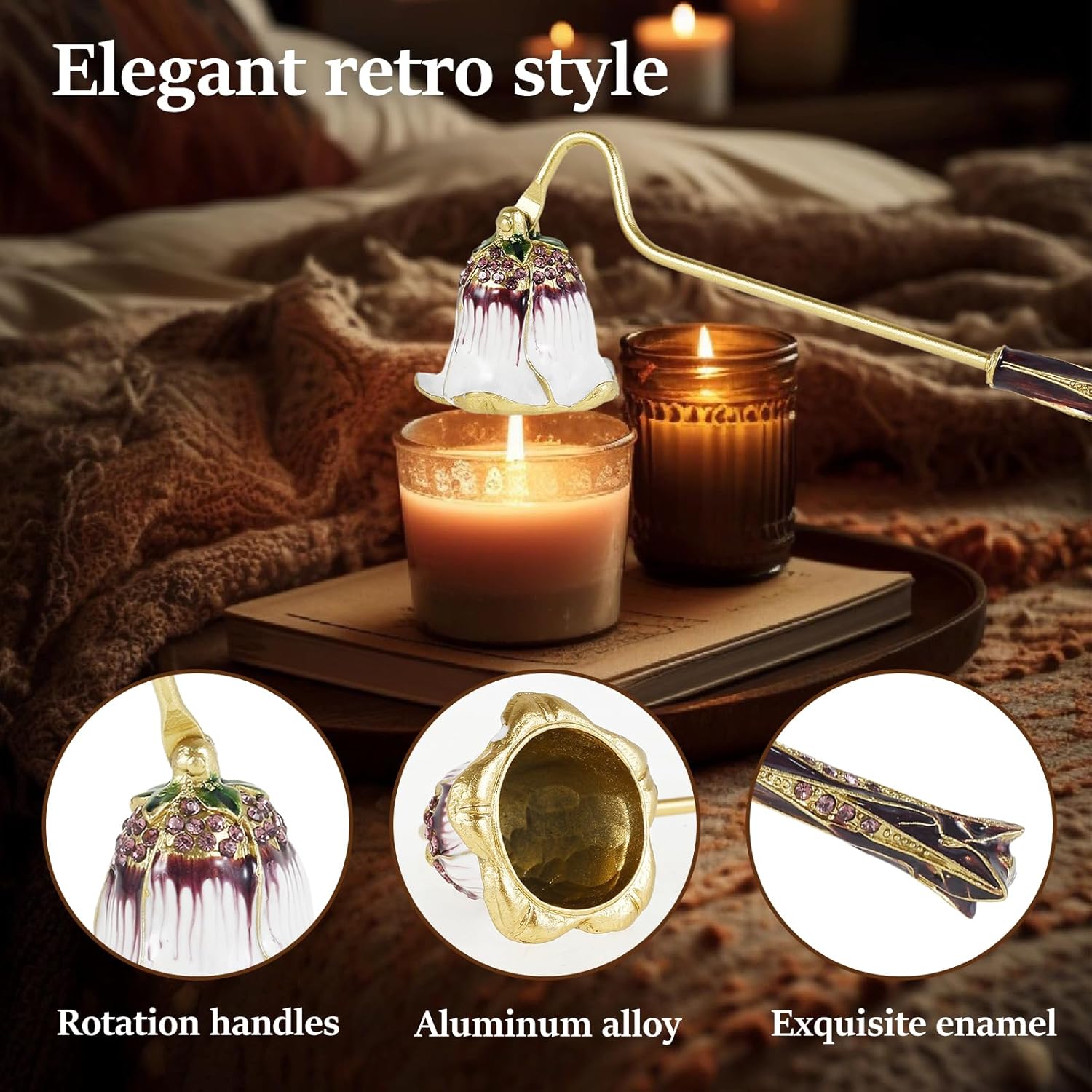 Elegant Vintage Candle Snuffer with Long Handle