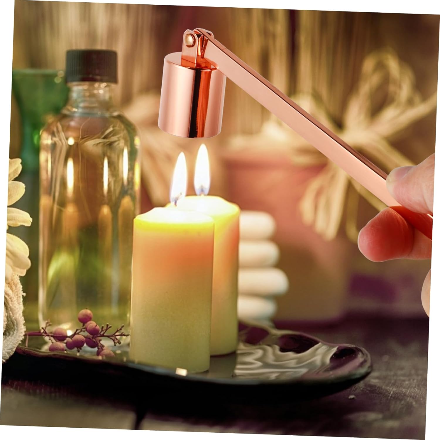 DECHOUS 2 Pcs Candle Wick Cover Snuffer Cap Set