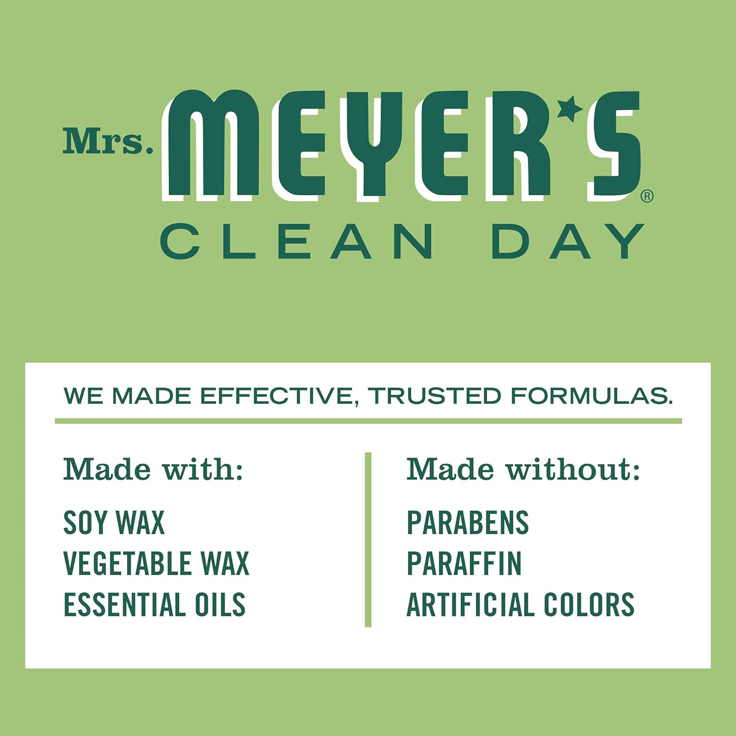 Mrs Meyers Clean Day Soy Candle with Iowa Pine Scent