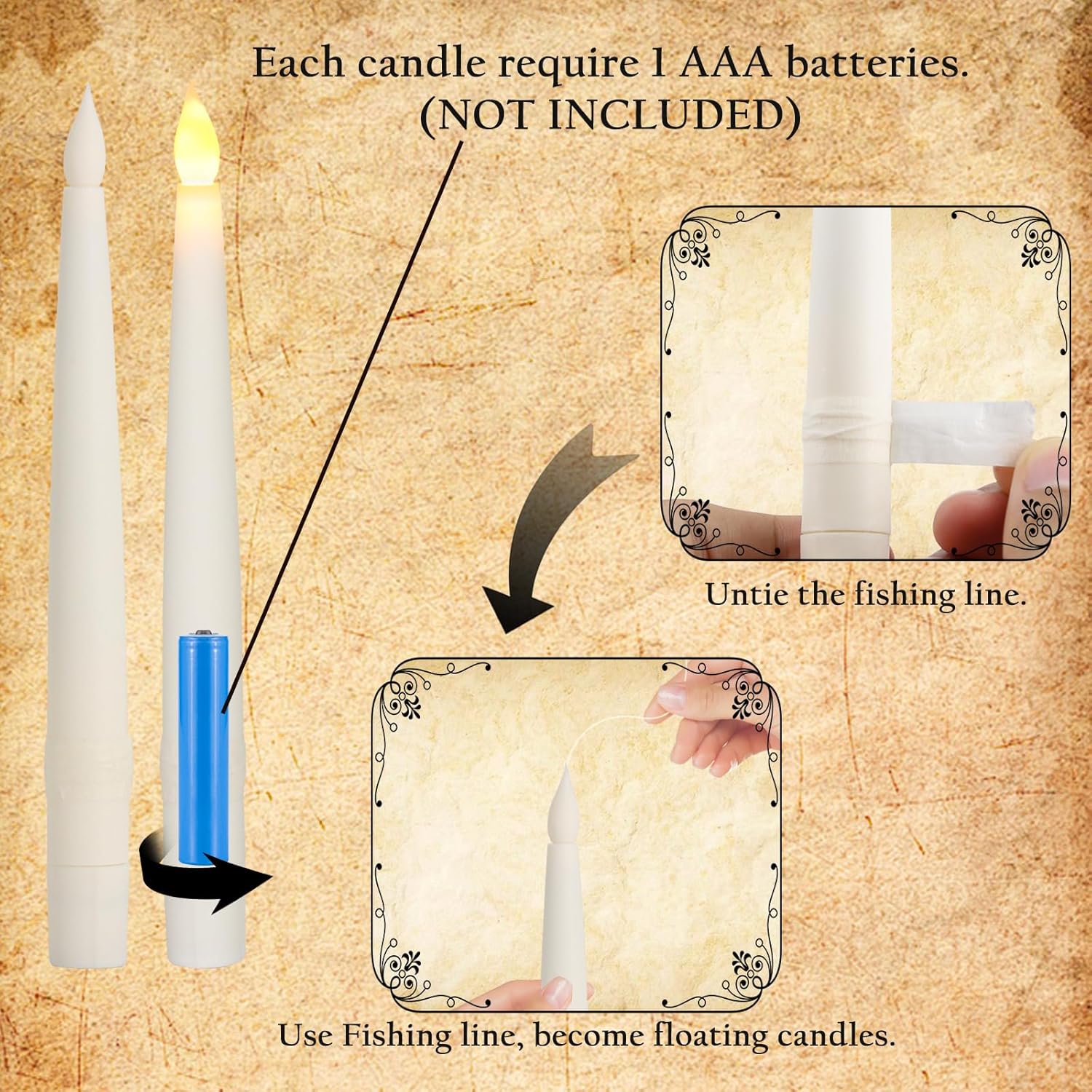Floating Candles with Wand Remote 24PCS Flameless LED Christmas Decor