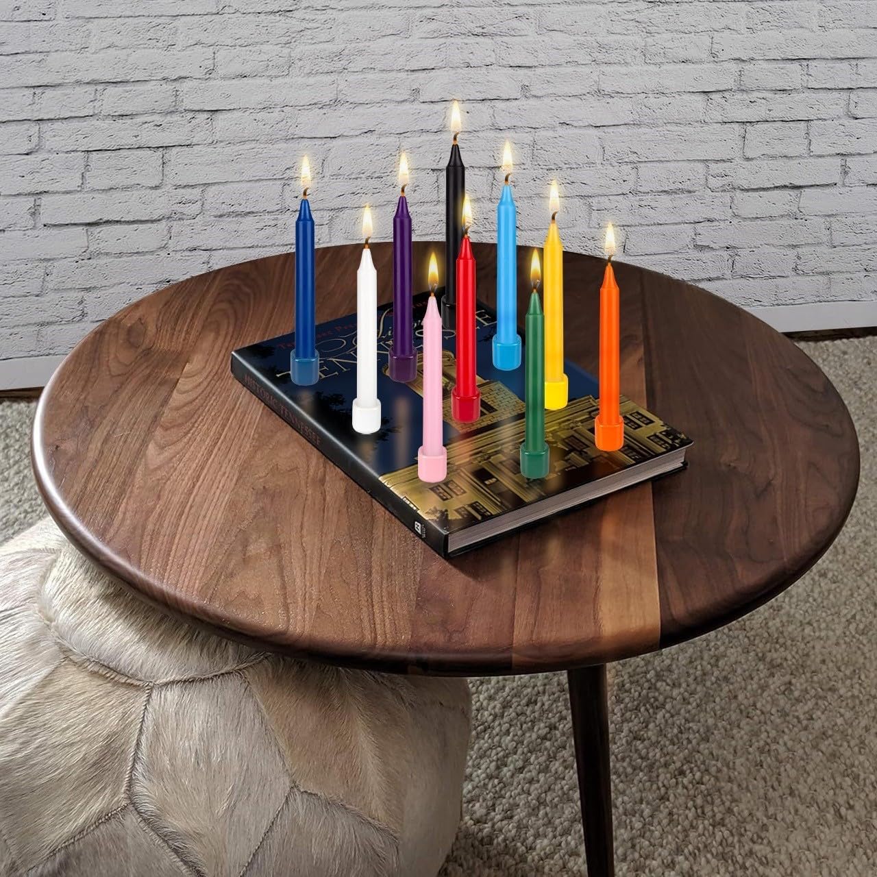 Mega Candles 40-Pack Rose Gold Mini Taper Candles