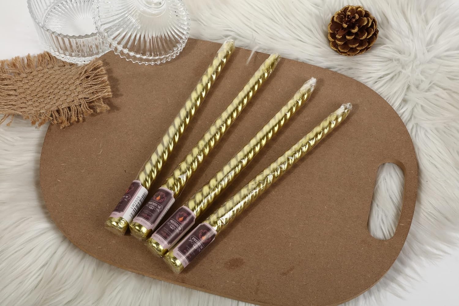 Wrcevtor 10 Inch Taper Candles Set of 4 Clean Burning Unscented