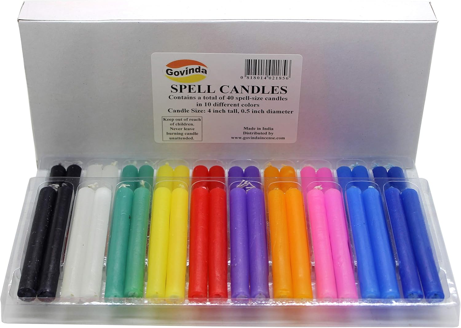 Govinda Spell Candles 40 Pack 4 Inch Taper