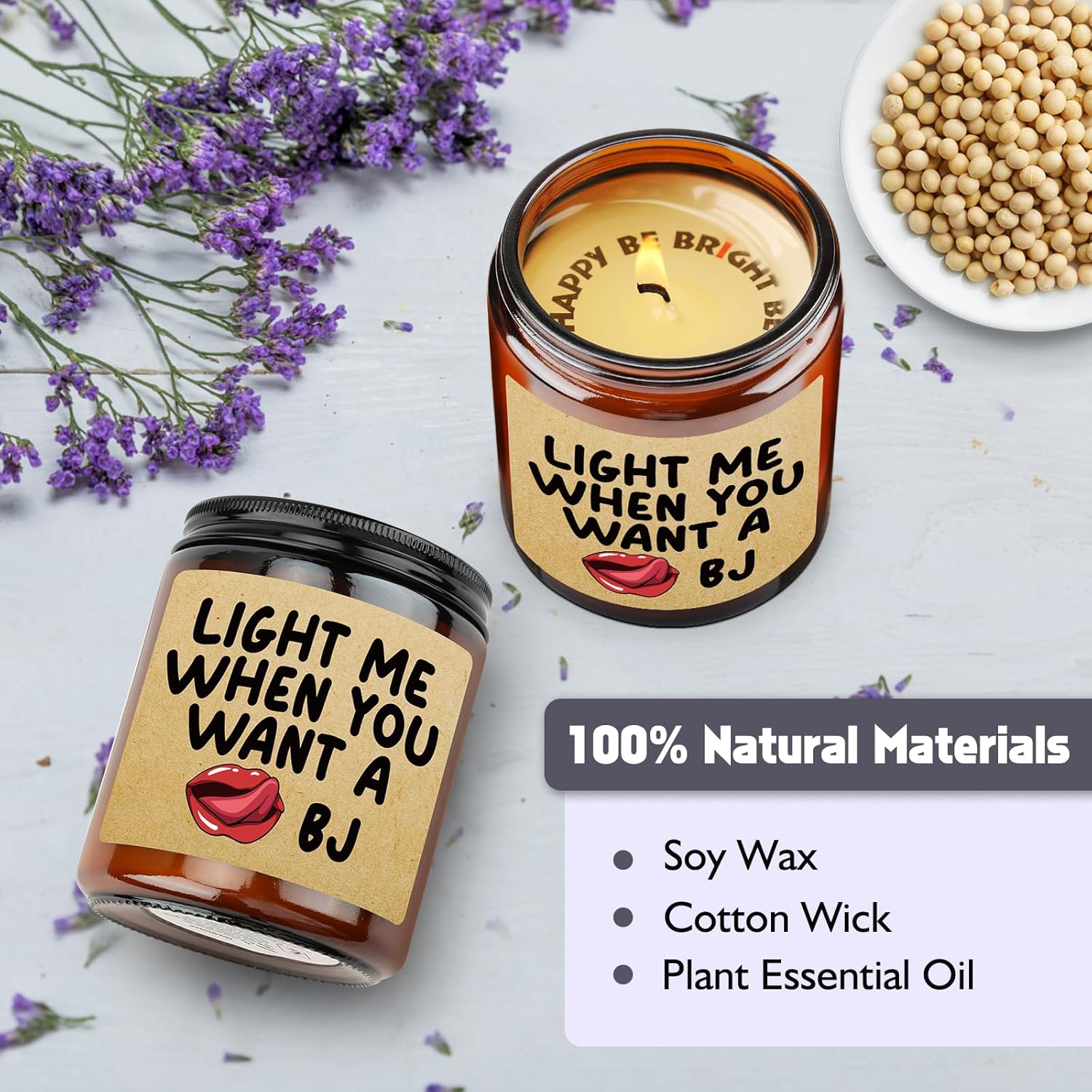Funny Lavender Candle for Him Manly and Hilarious Gift