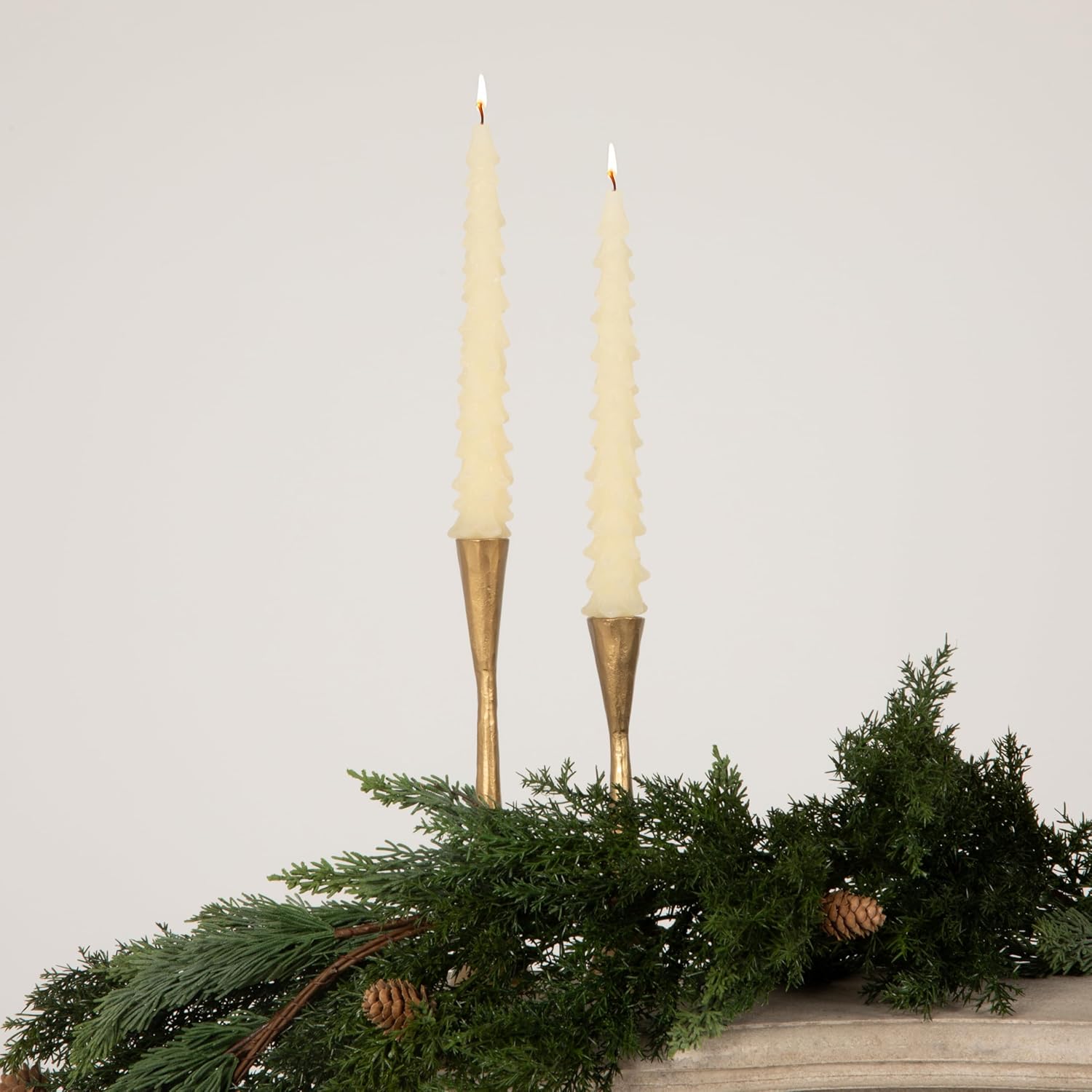 Creative Co-Op Tree Shaped Taper Candles Boxed Set Of 2