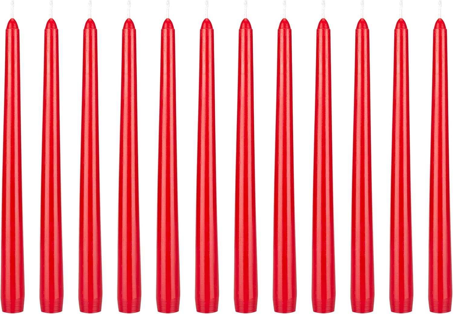 Mega Candles 12 Pack Unscented Red Taper Candles