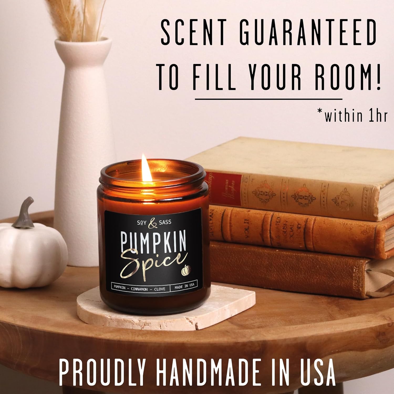Pumpkin Spice Candle - 9oz Soy Jar Fall Home Decor