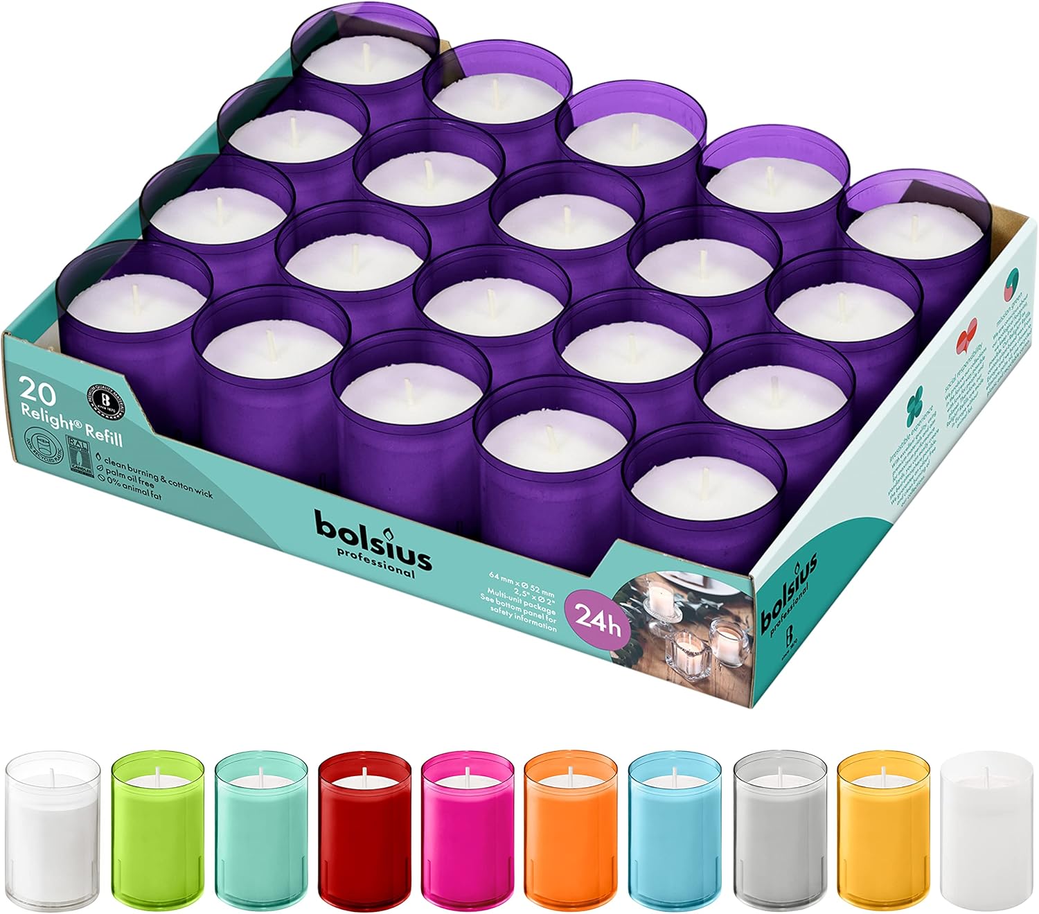 BOLSIUS 24 Hour Votive Candles 20 Pack 1