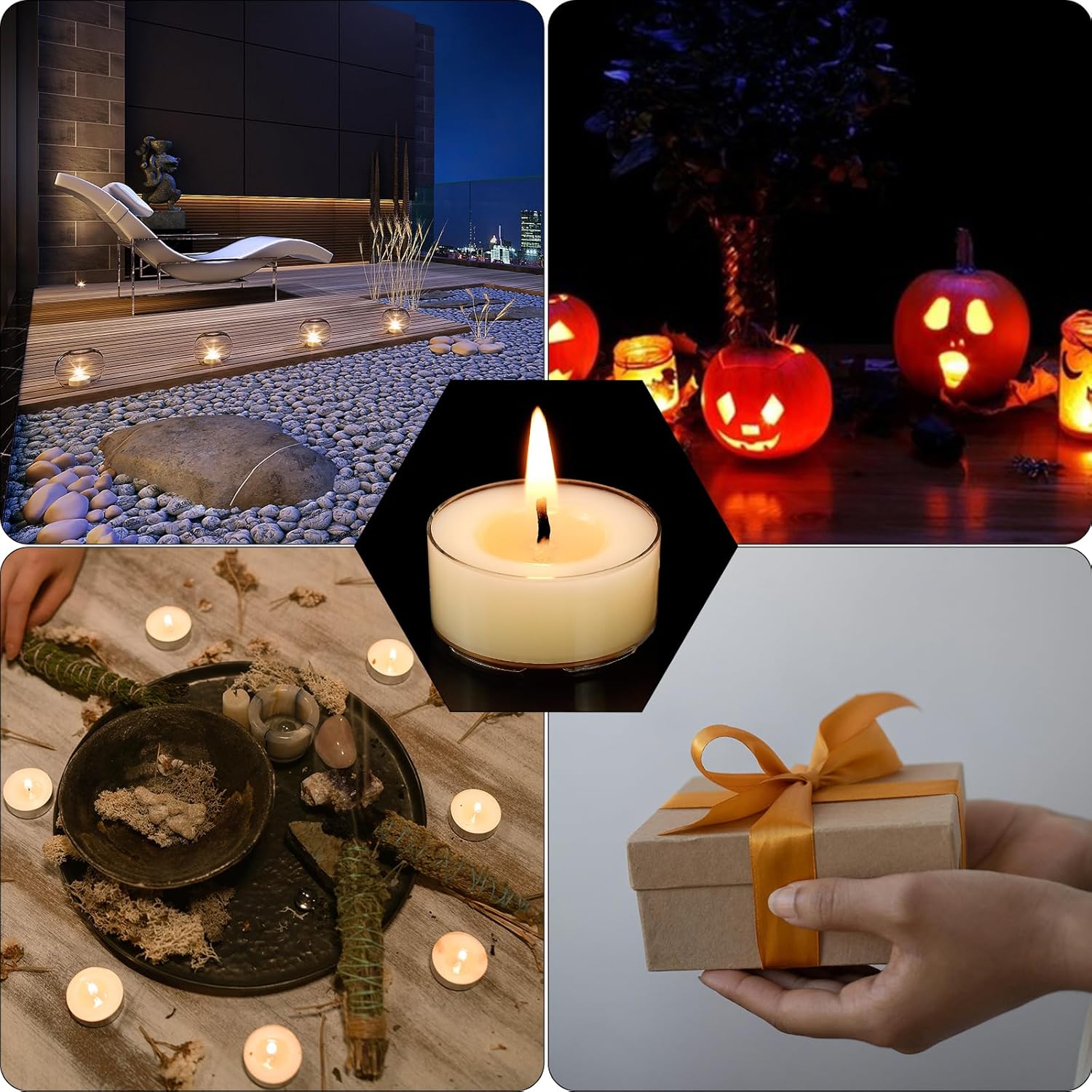 32 Count Pure Beeswax Tealight Candles - 4 Hour Smokeless Burn