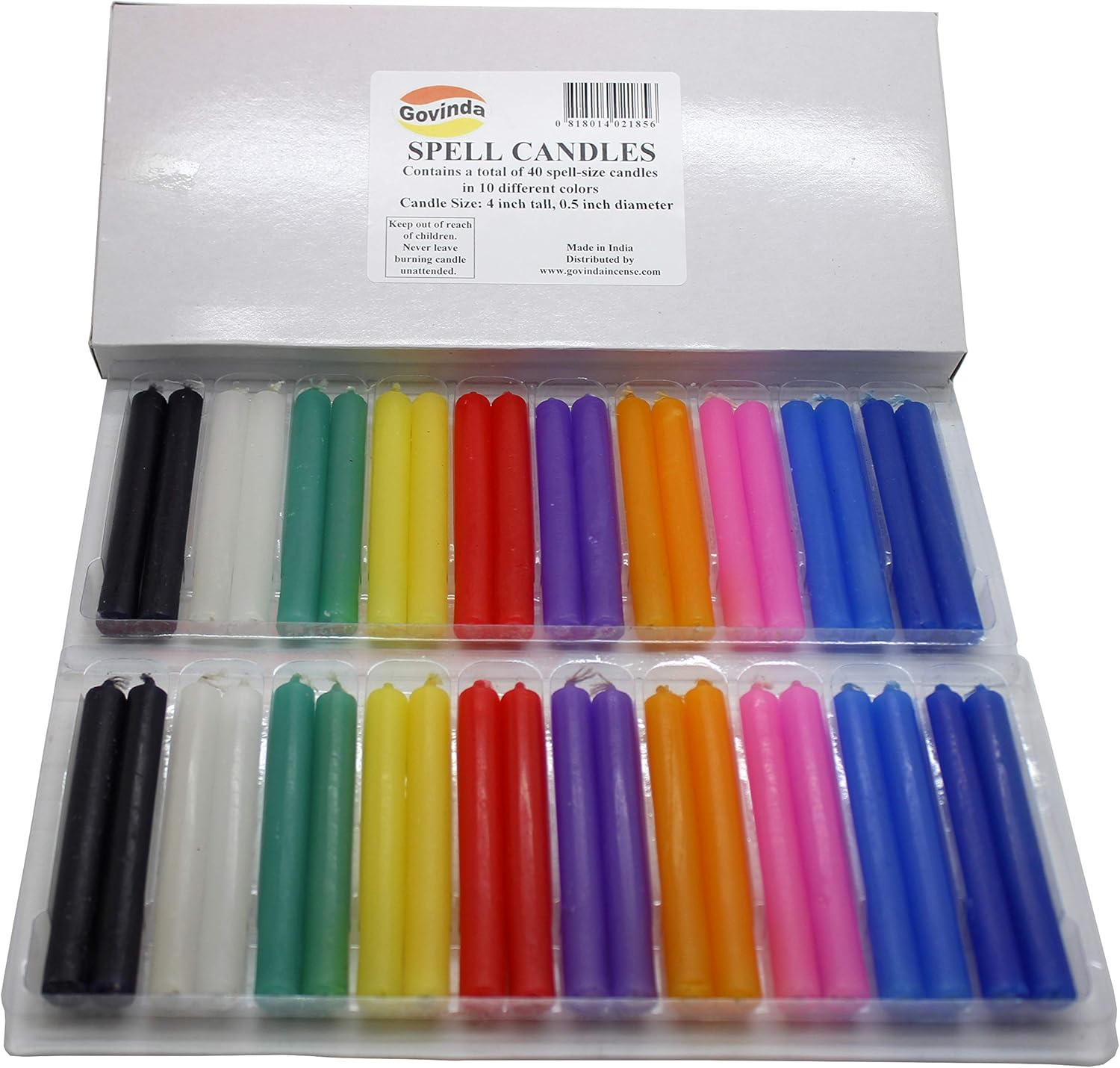 Govinda Spell Candles 40 Pack 4 Inch Taper