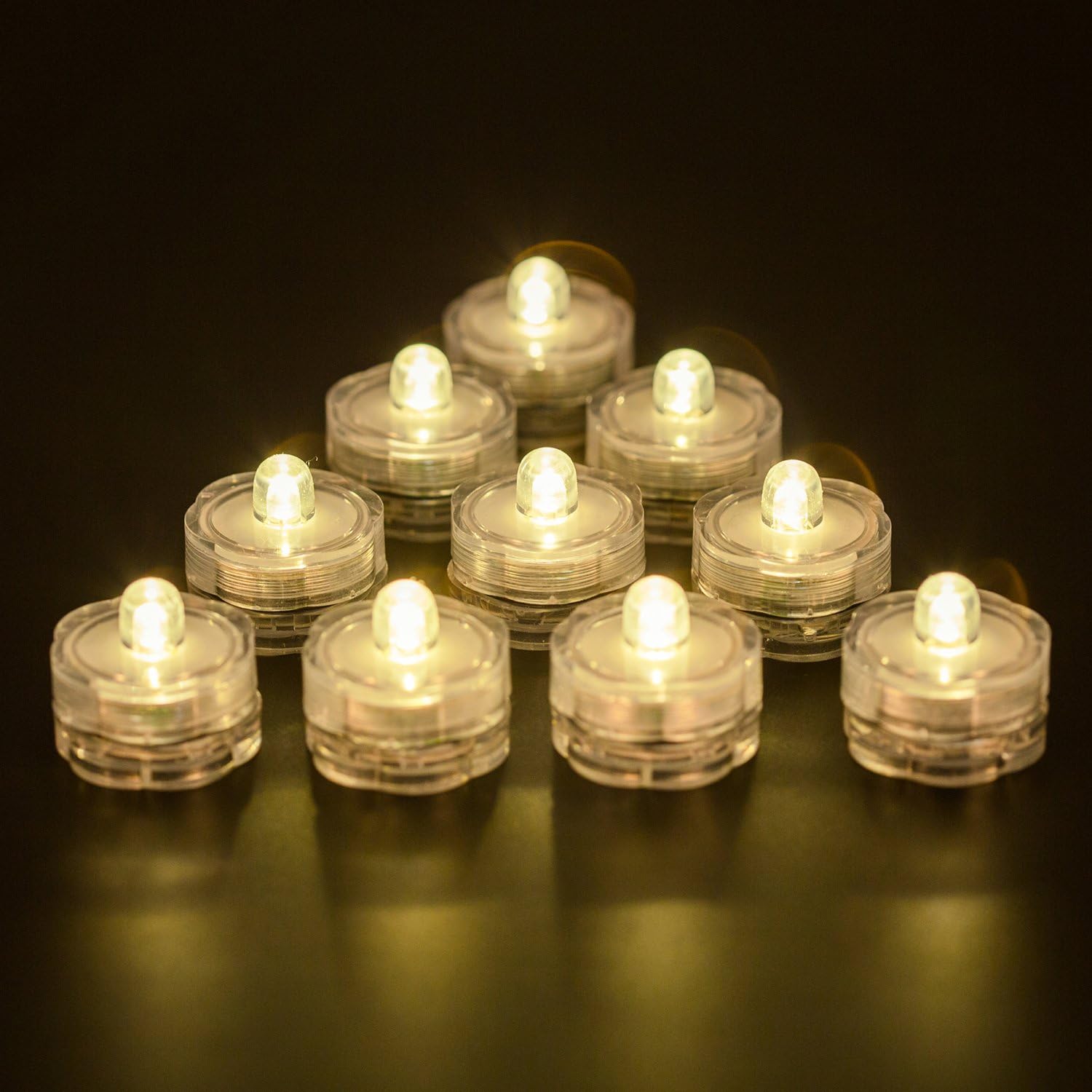Wellgium Submersible LED Tea Lights Set of 24 Warm White