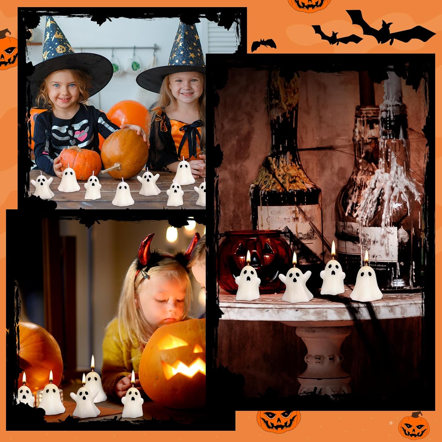 12 PCS Halloween Ghost Candles Spooky Decor