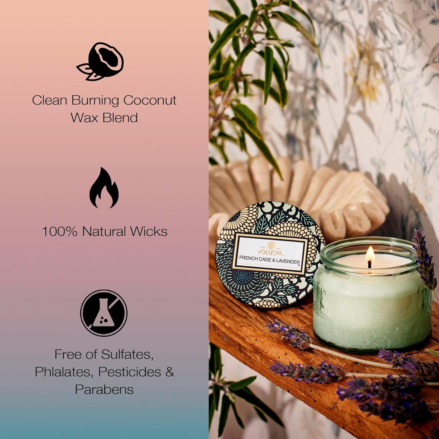Voluspa French Cade Lavender Jar Candle 32oz 25 Hour Burn