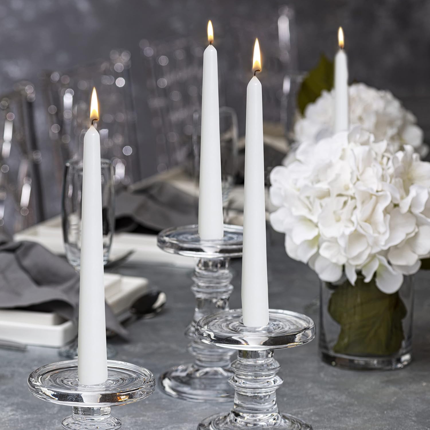 BOLSIUS 10 Inch Dinner Candles 10 Pack Smokeless Dripless Taper Candles