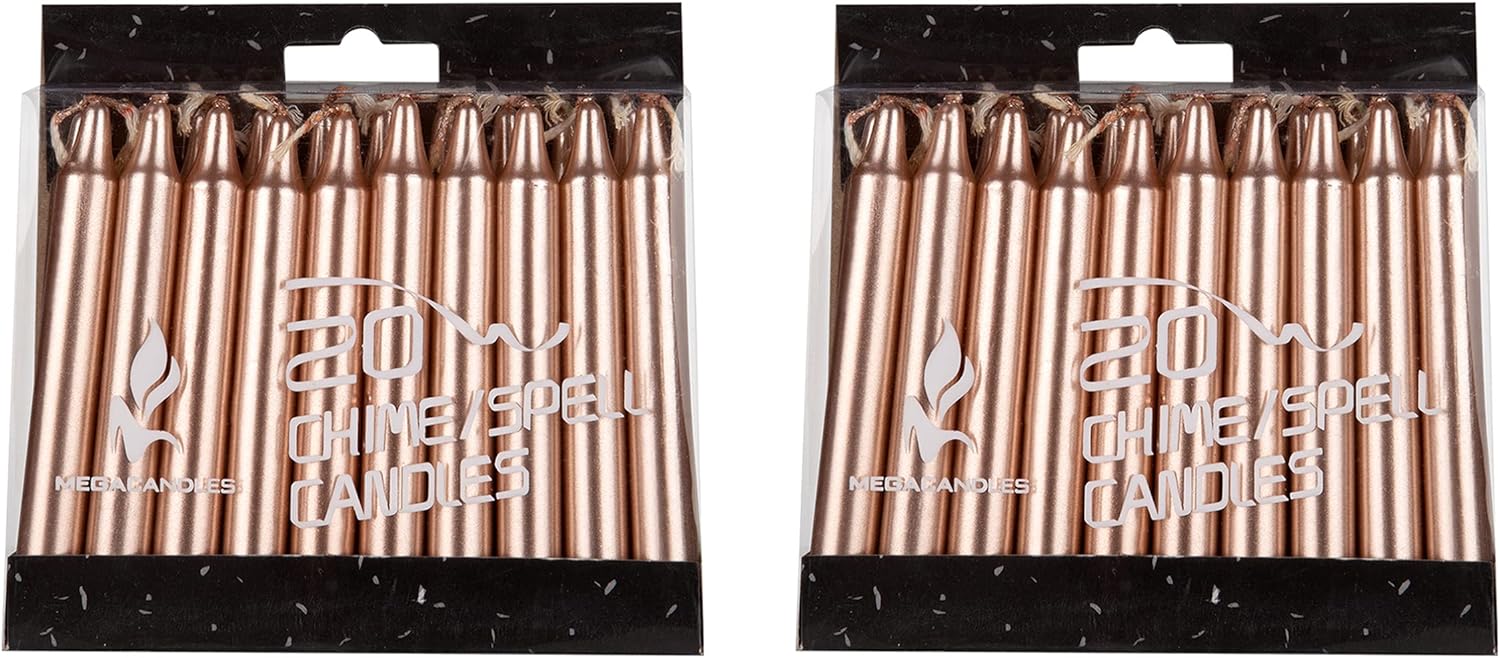 Mega Candles 40-Pack Rose Gold Mini Taper Candles