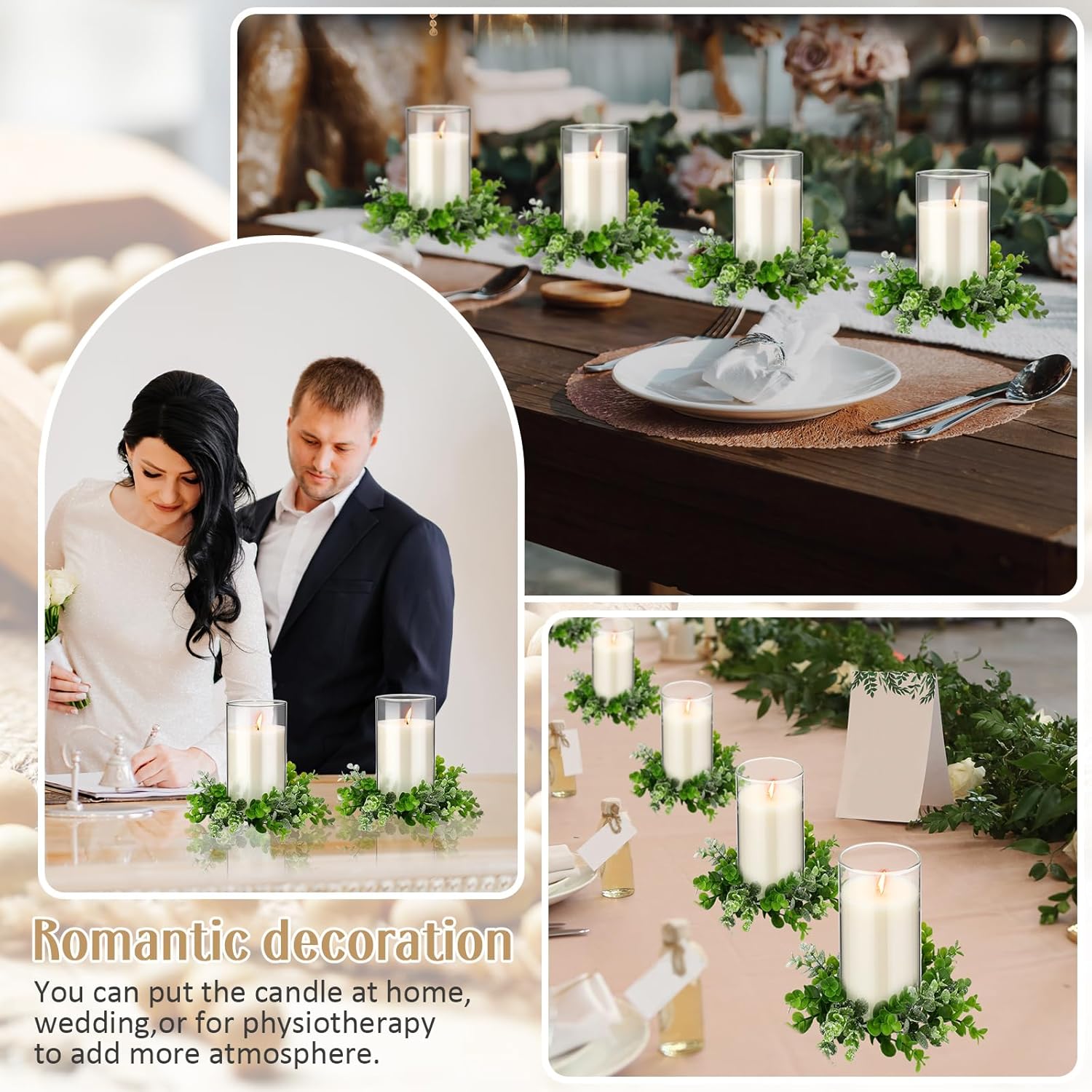 10 Pack Glass Candle Cylinders for Wedding Decor