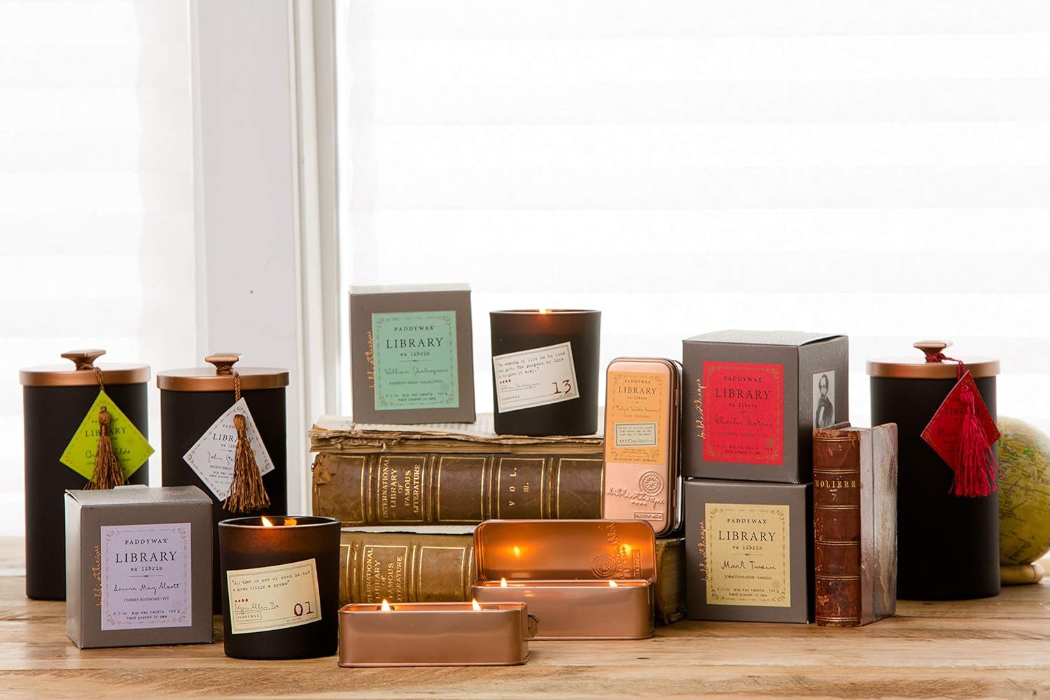 Paddywax Library Collection Poe 2-Wick Travel Tin Candle Set