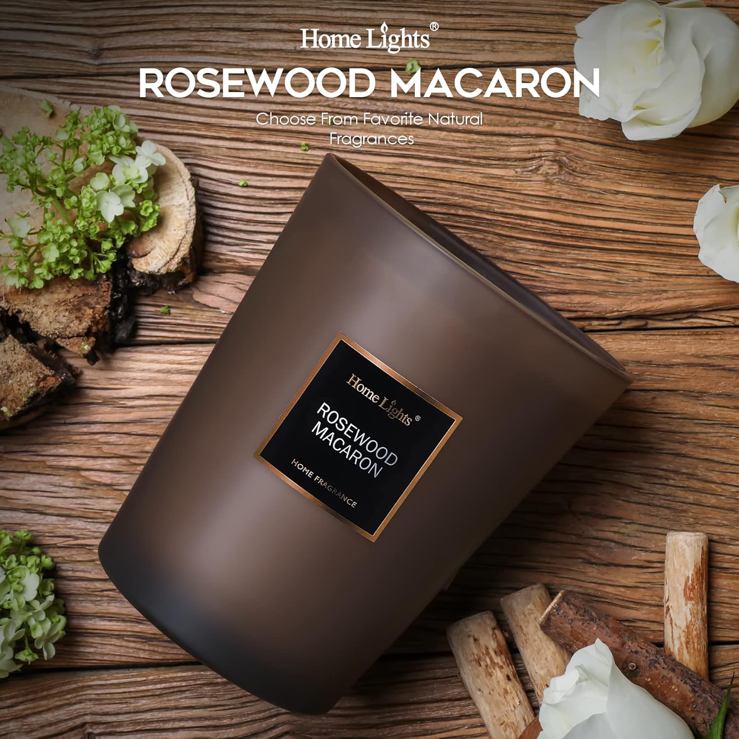 HomeLights Scented Candles - Rosewood Macaron 333 Oz Jar