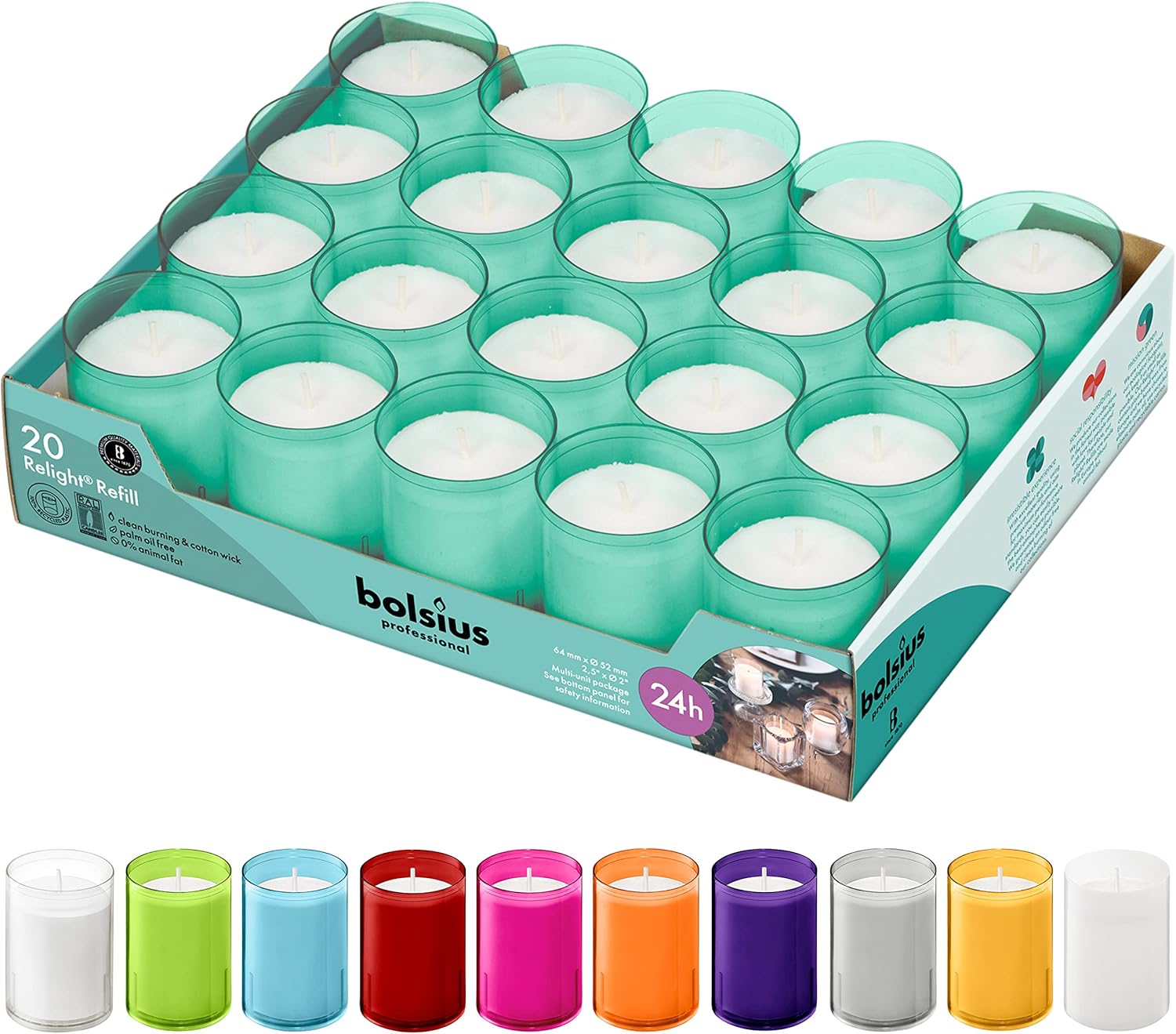 BOLSIUS 24 Hour Votive Candles 20 Pack