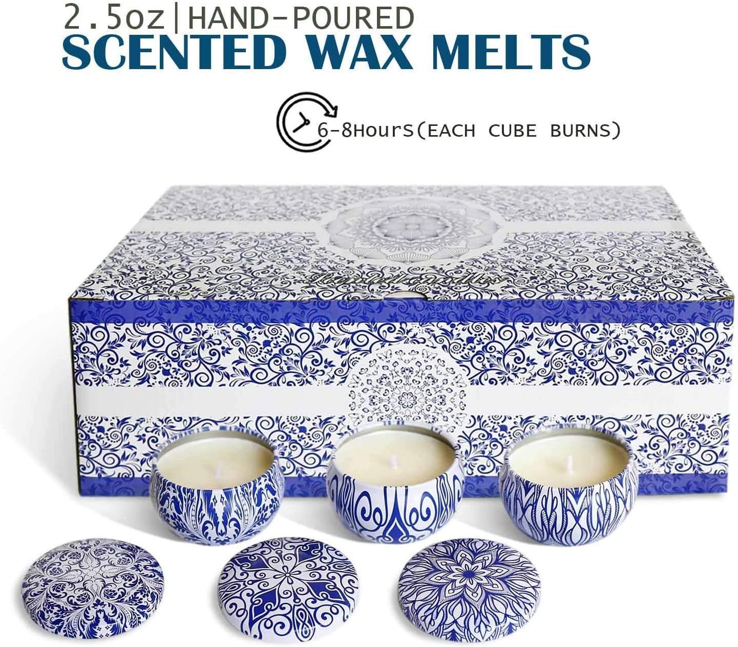 JHENG Set of 16 Soy Wax Aromatherapy Candles with Lid
