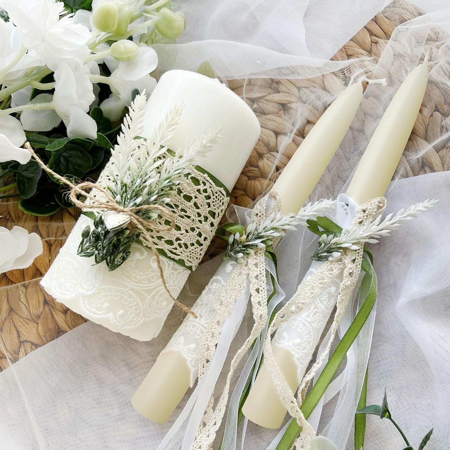 Natural Beeswax Taper Candles Pack of 4 8 Inch White 32 Hours Burn