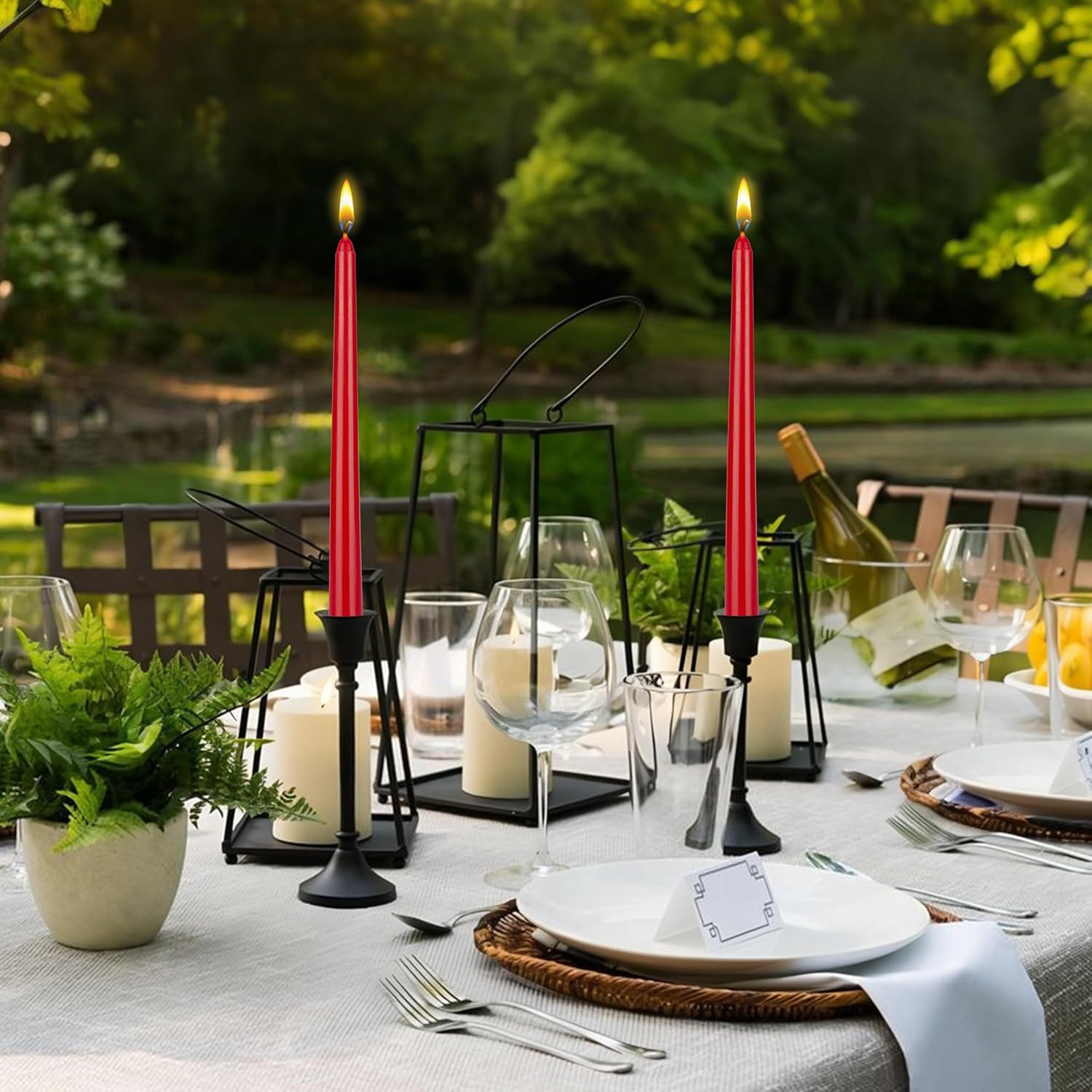 Mega Candles 12 Pack Unscented Red Taper Candles