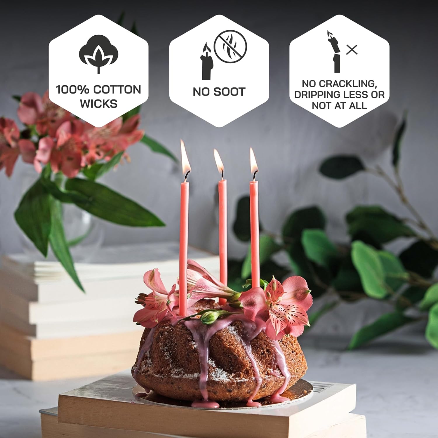 Danilovo Taper Beeswax Candles - Honey Scented Decorative Pack of 50