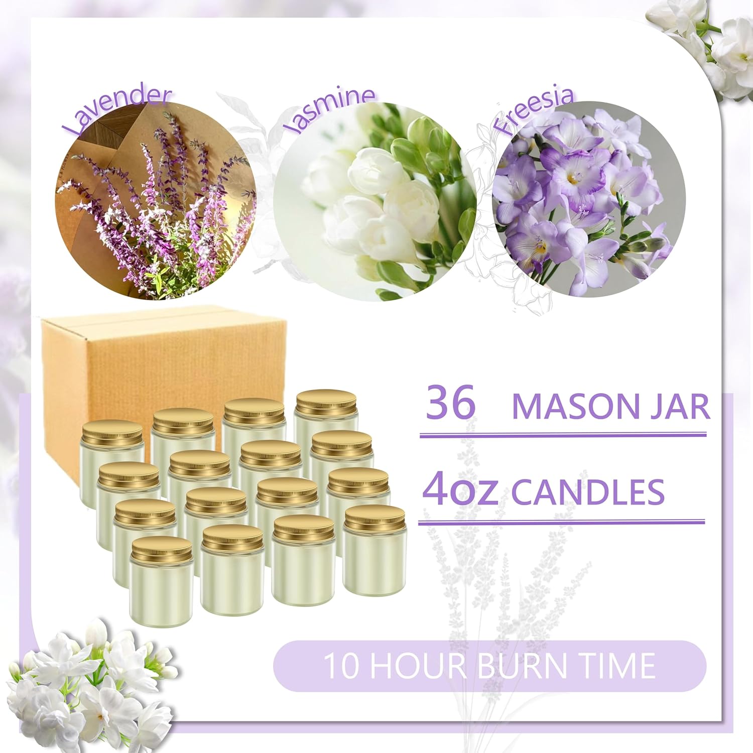 ACITHGL 36 Pcs 4oz Mini Mason Jar Candles