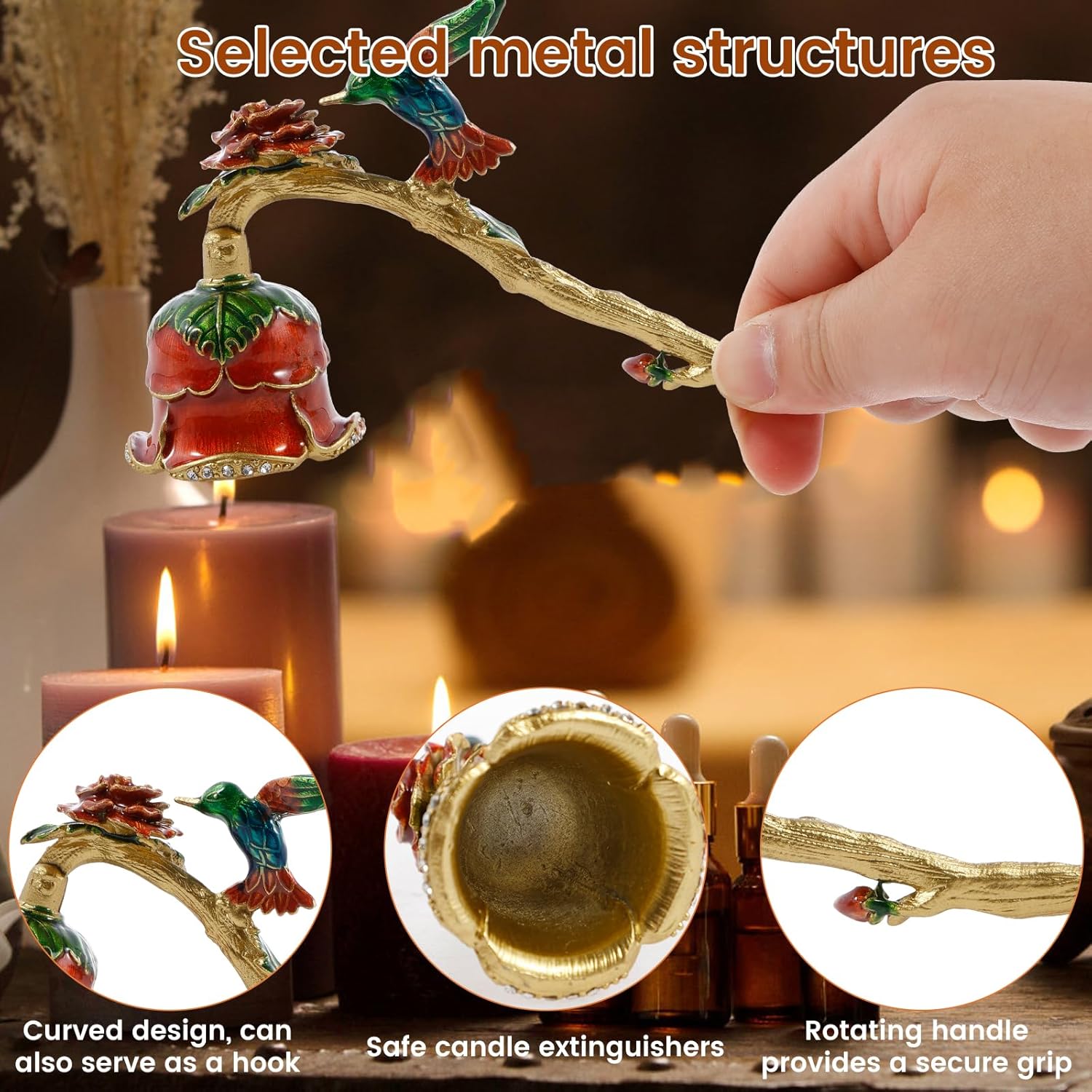Elegant Candle Snuffer with Long Handle