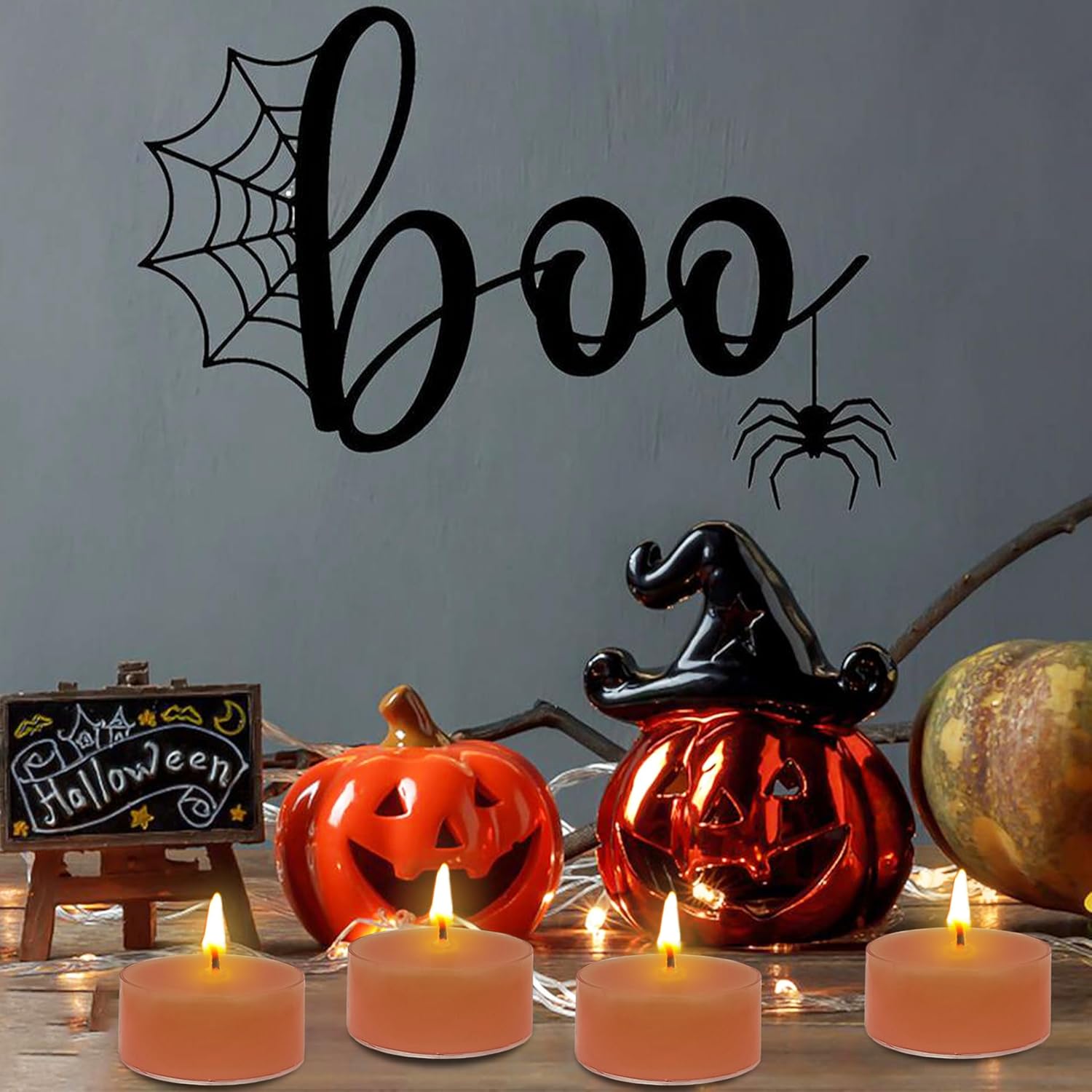 Pumpkin Scented Tea Light Candles Natural Soy Wax with Essential Oils