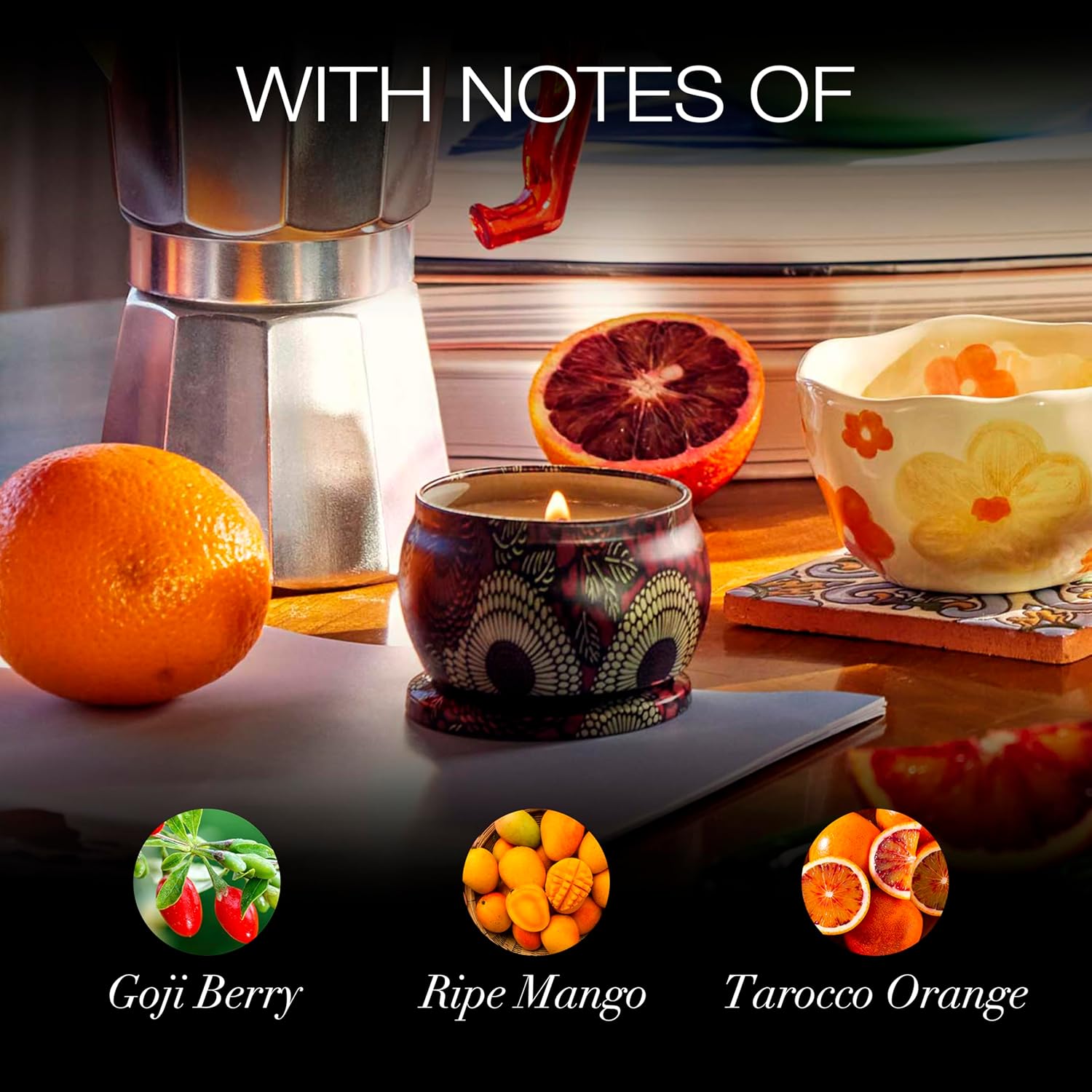 Voluspa Goji Tarocco Orange Mini Tin Candle 4 oz