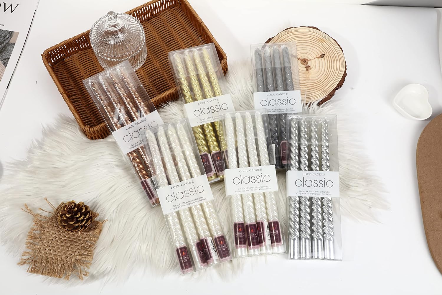 Wrcevtor 10 inch Taper Candles Set of 4