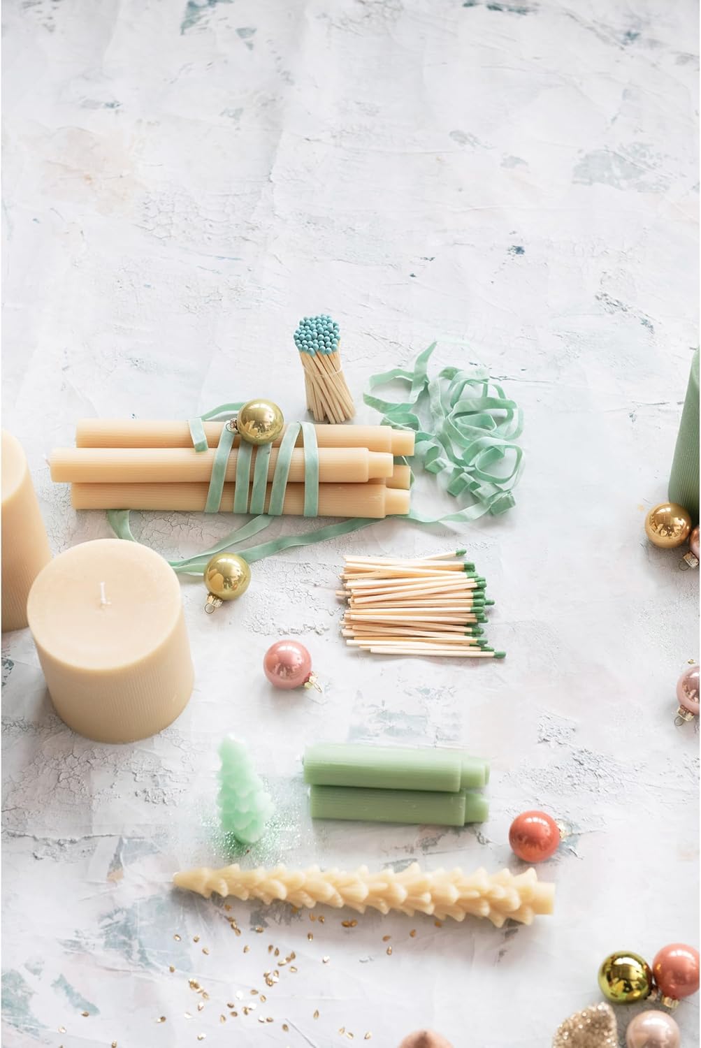 Creative Co-Op Tree Shaped Taper Candles Boxed Set Of 2