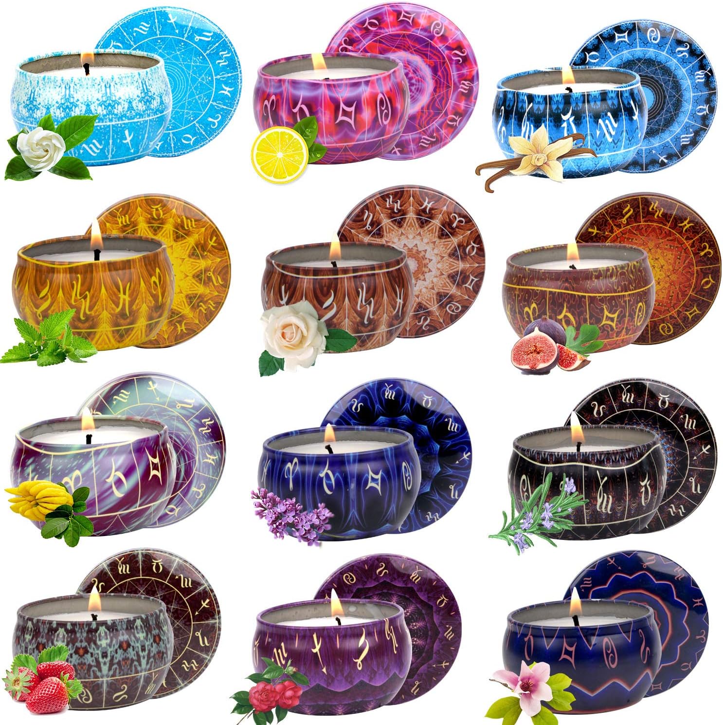 12 Constellations Scented Candle Gift Set