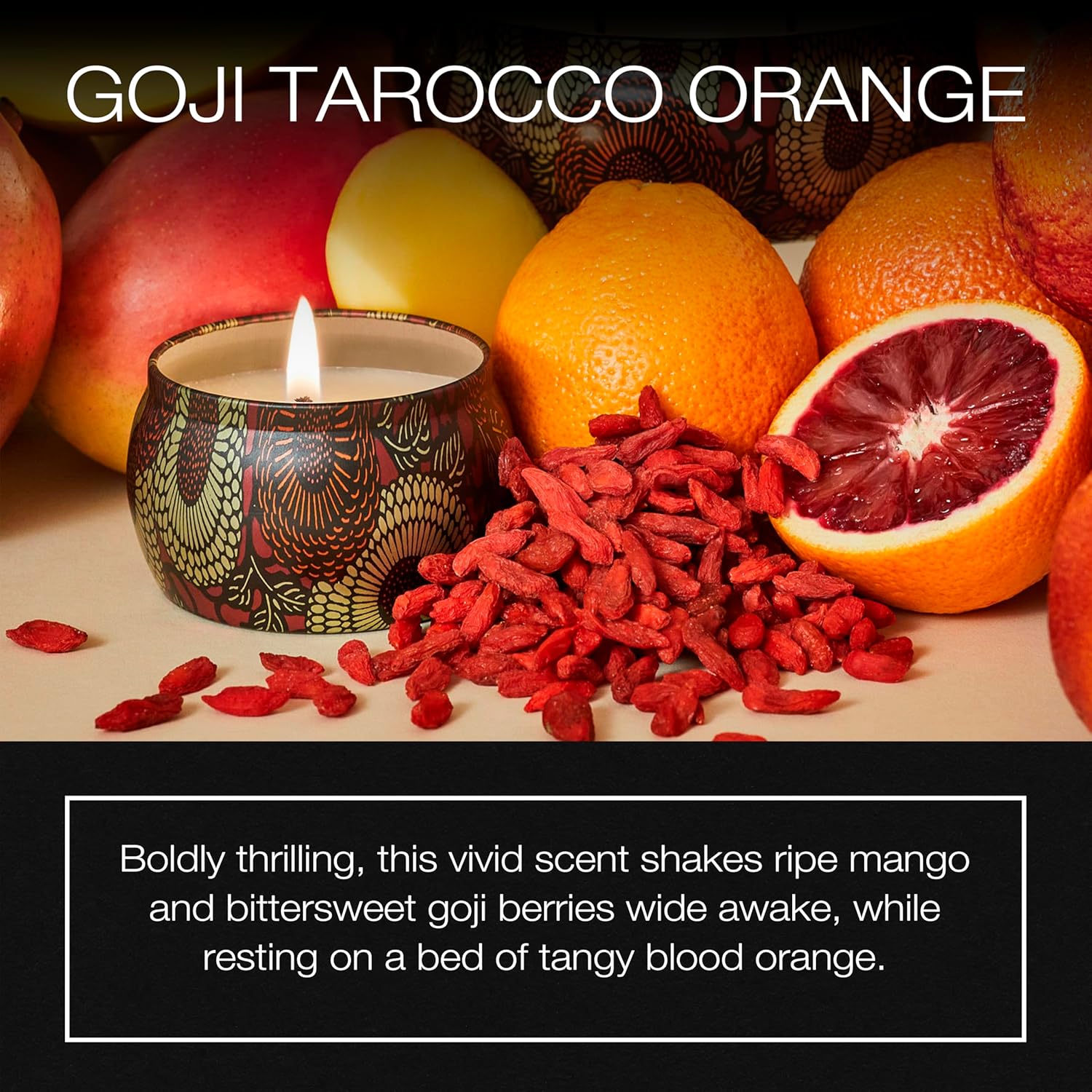 Voluspa Goji Tarocco Orange Mini Tin Candle 4 oz